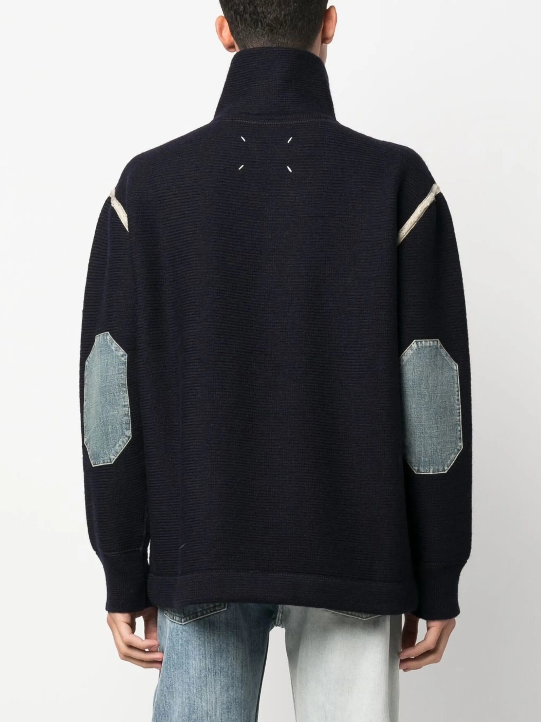 elbow-patch knitted jumper