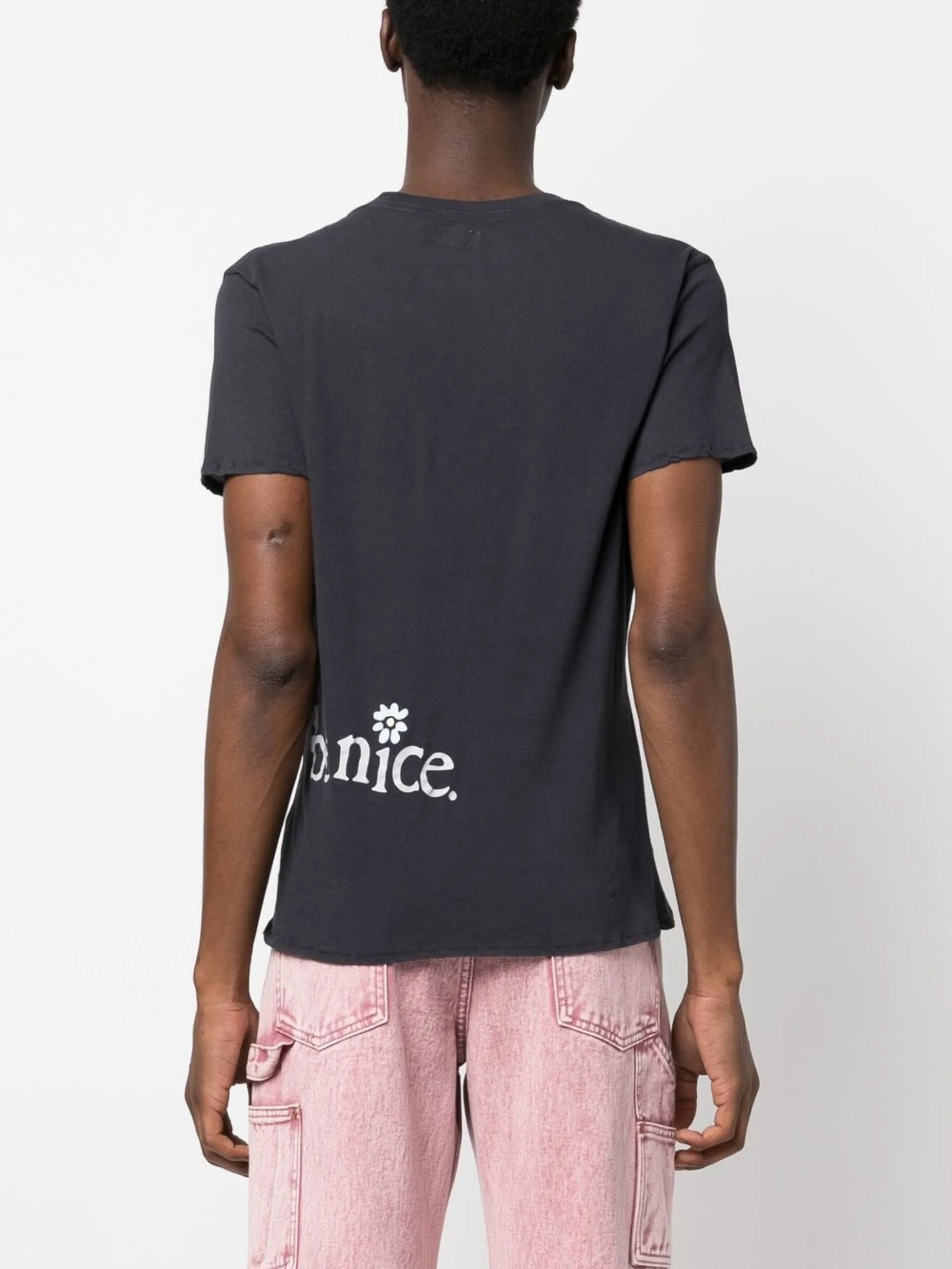 slogan-print short-sleeve T-shirt