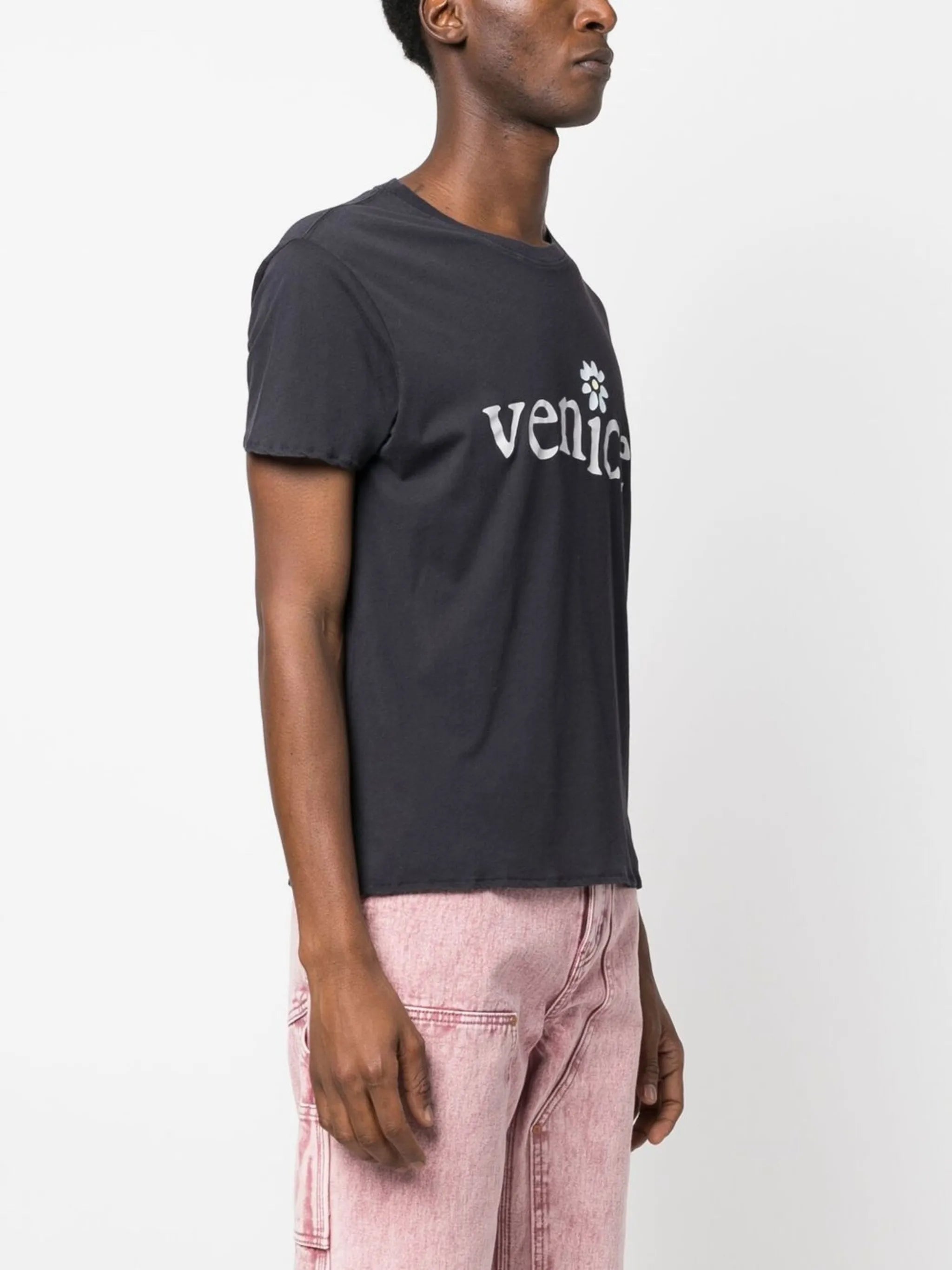 slogan-print short-sleeve T-shirt