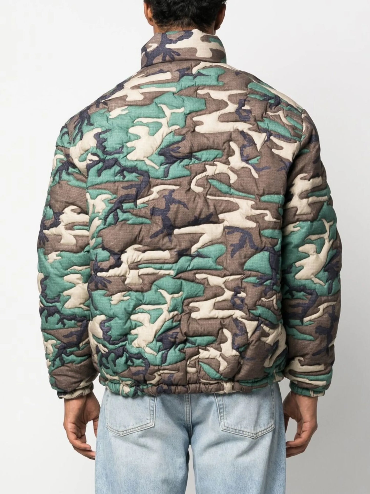camouflage-print padded jacket