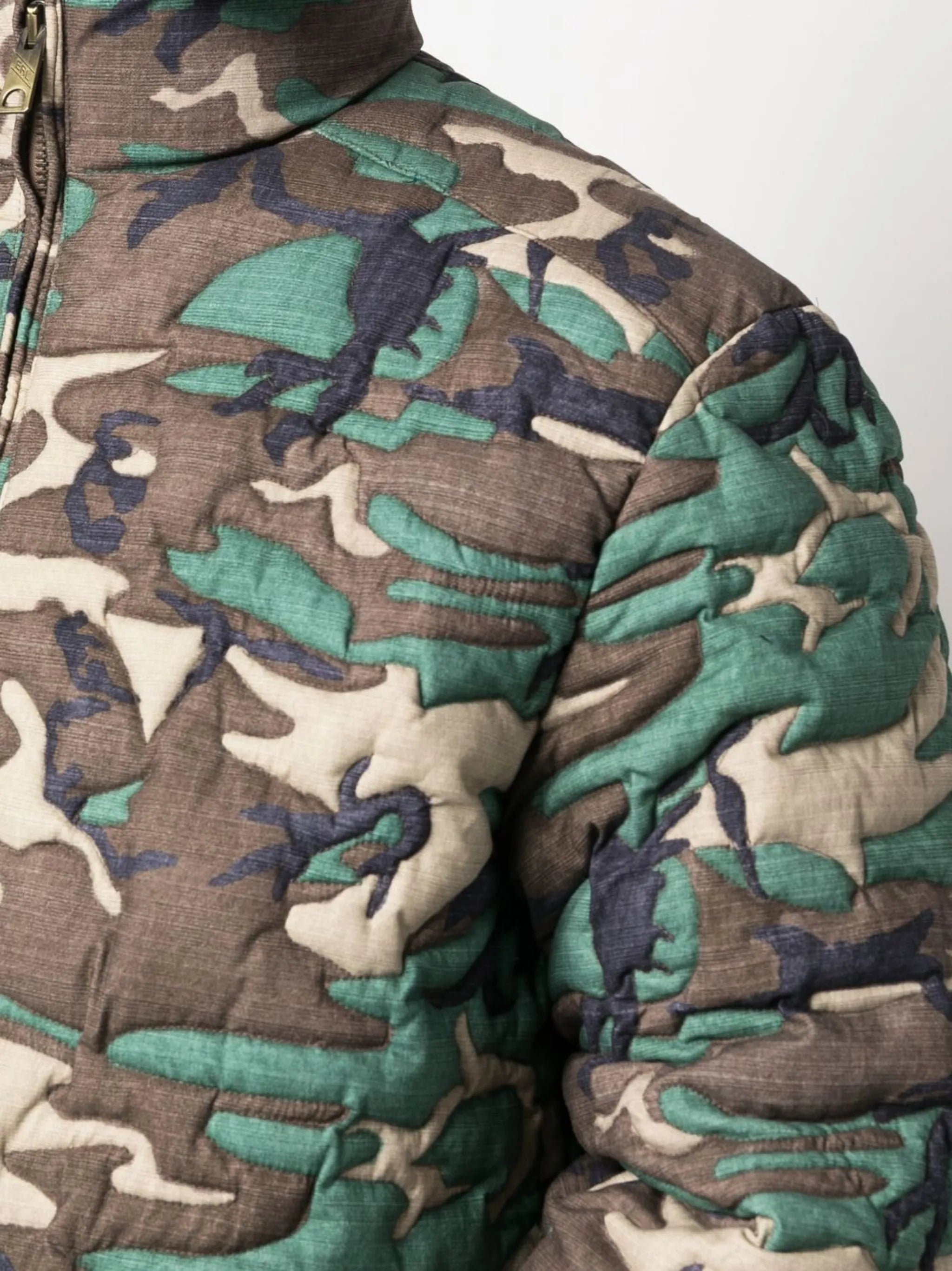 camouflage-print padded jacket