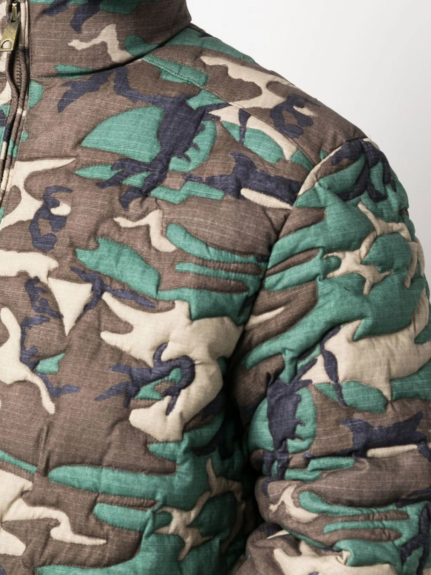 camouflage-print padded jacket