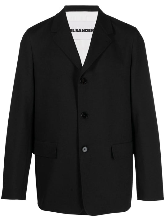 button-fastening single-breasted blazer