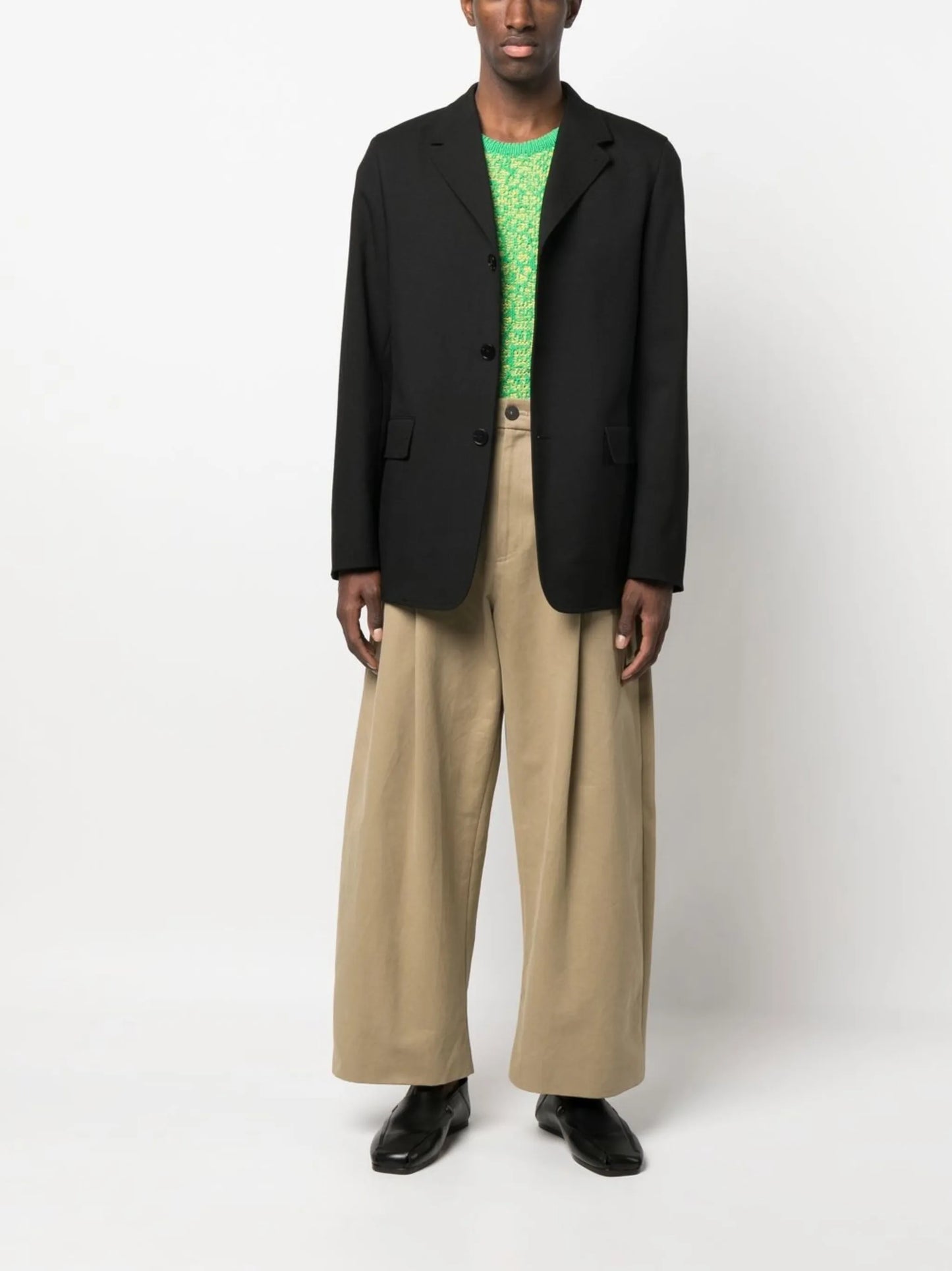 button-fastening single-breasted blazer
