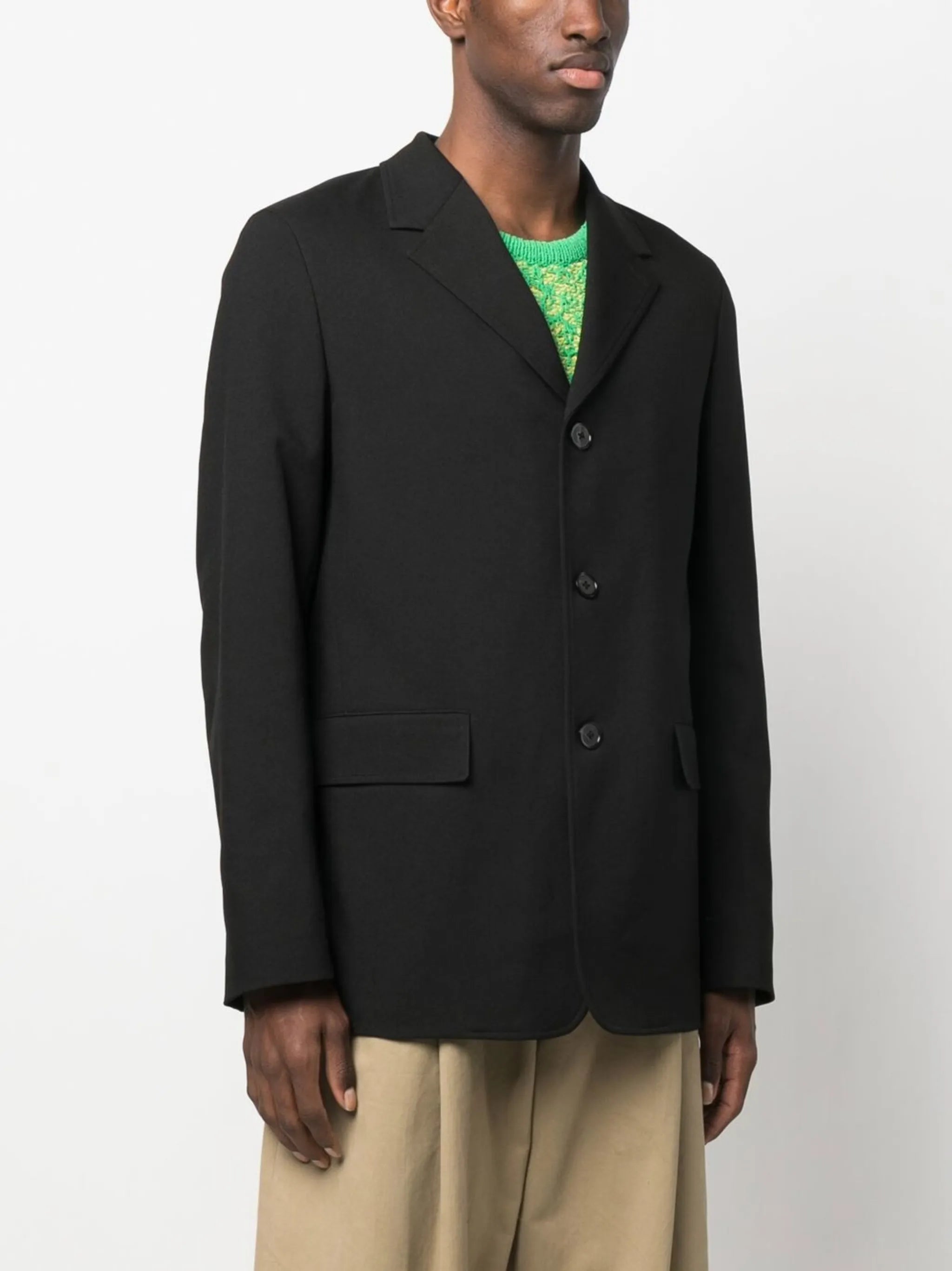 button-fastening single-breasted blazer