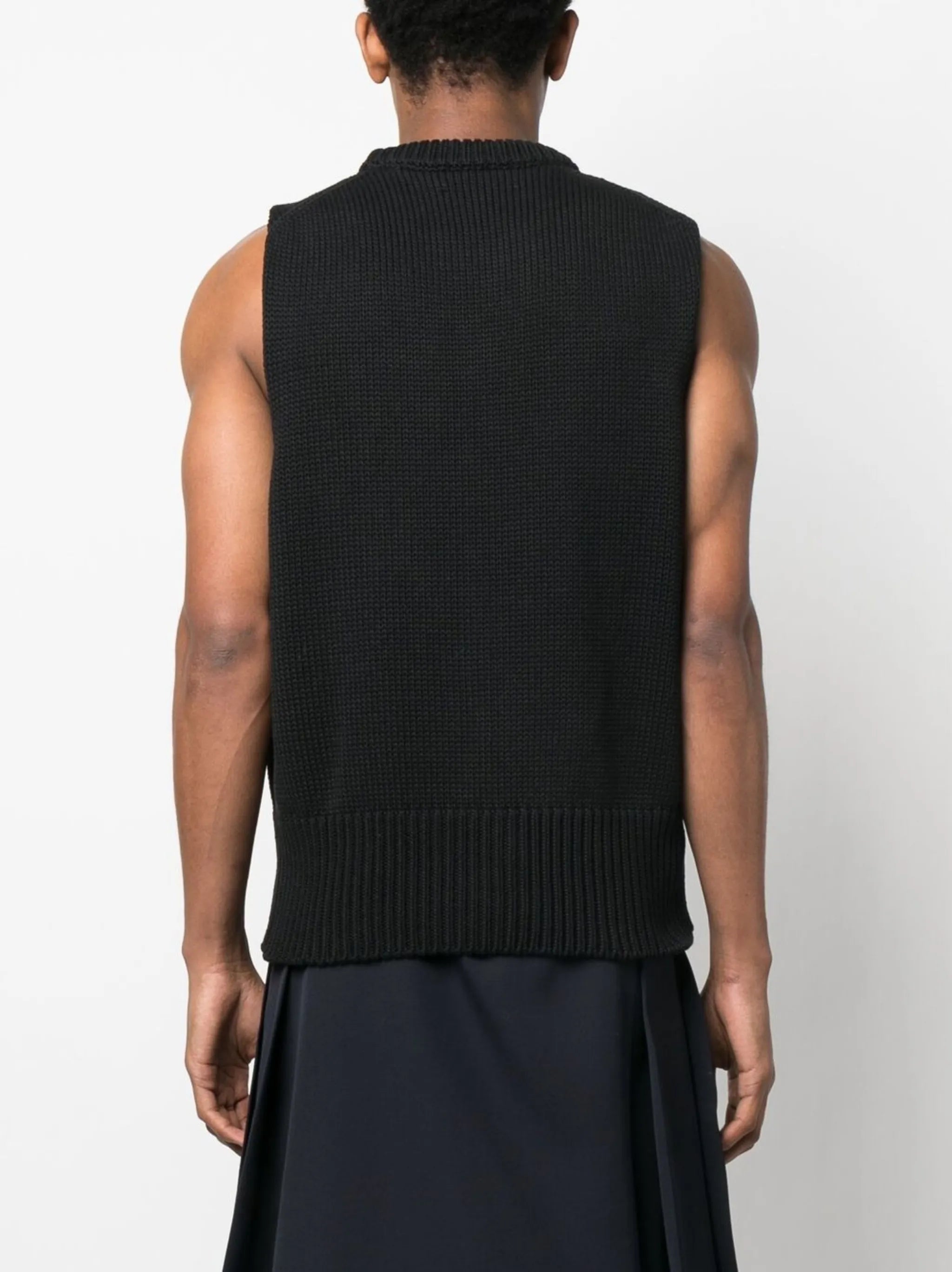 cotton crew-neck vest