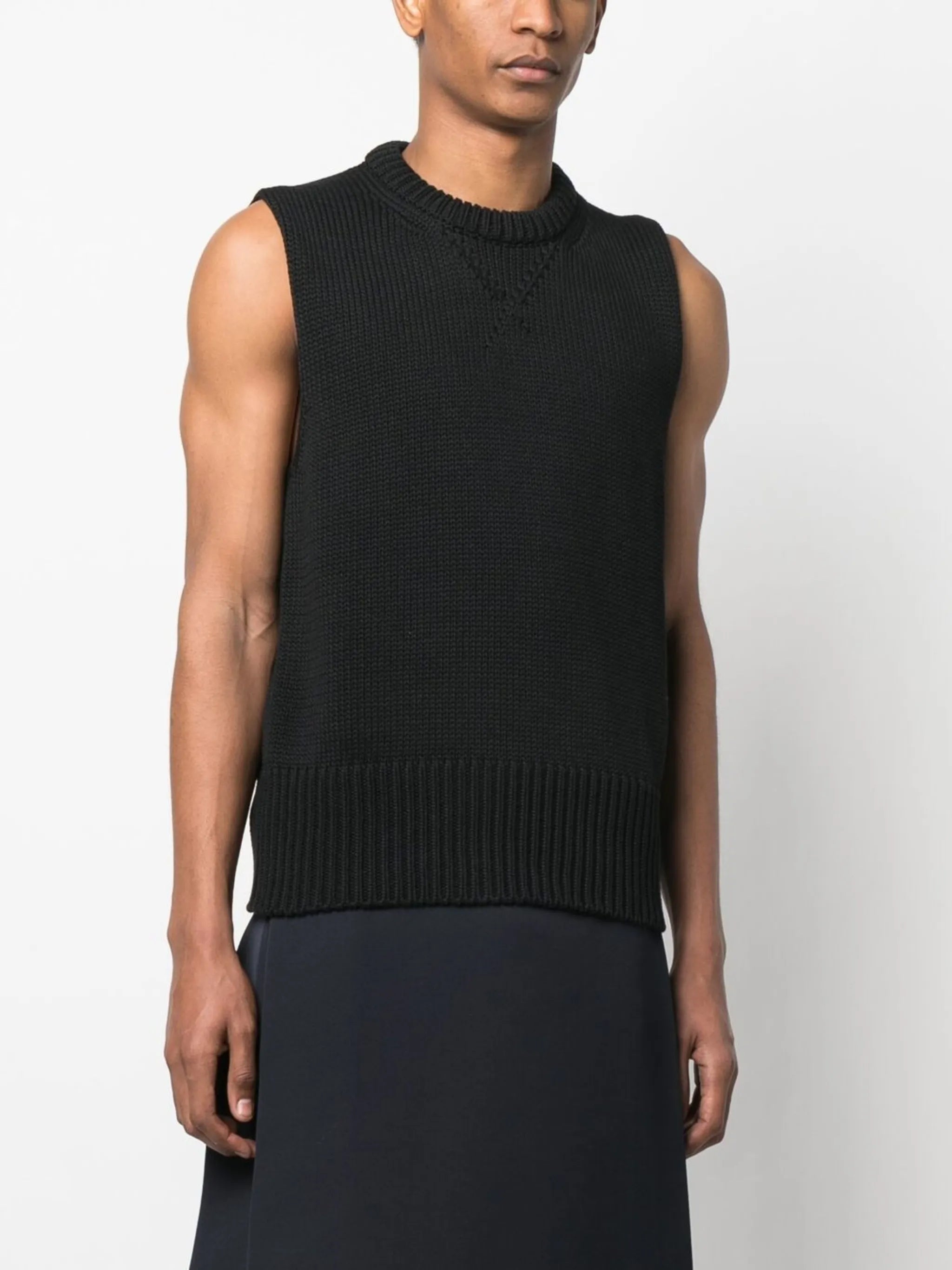 cotton crew-neck vest