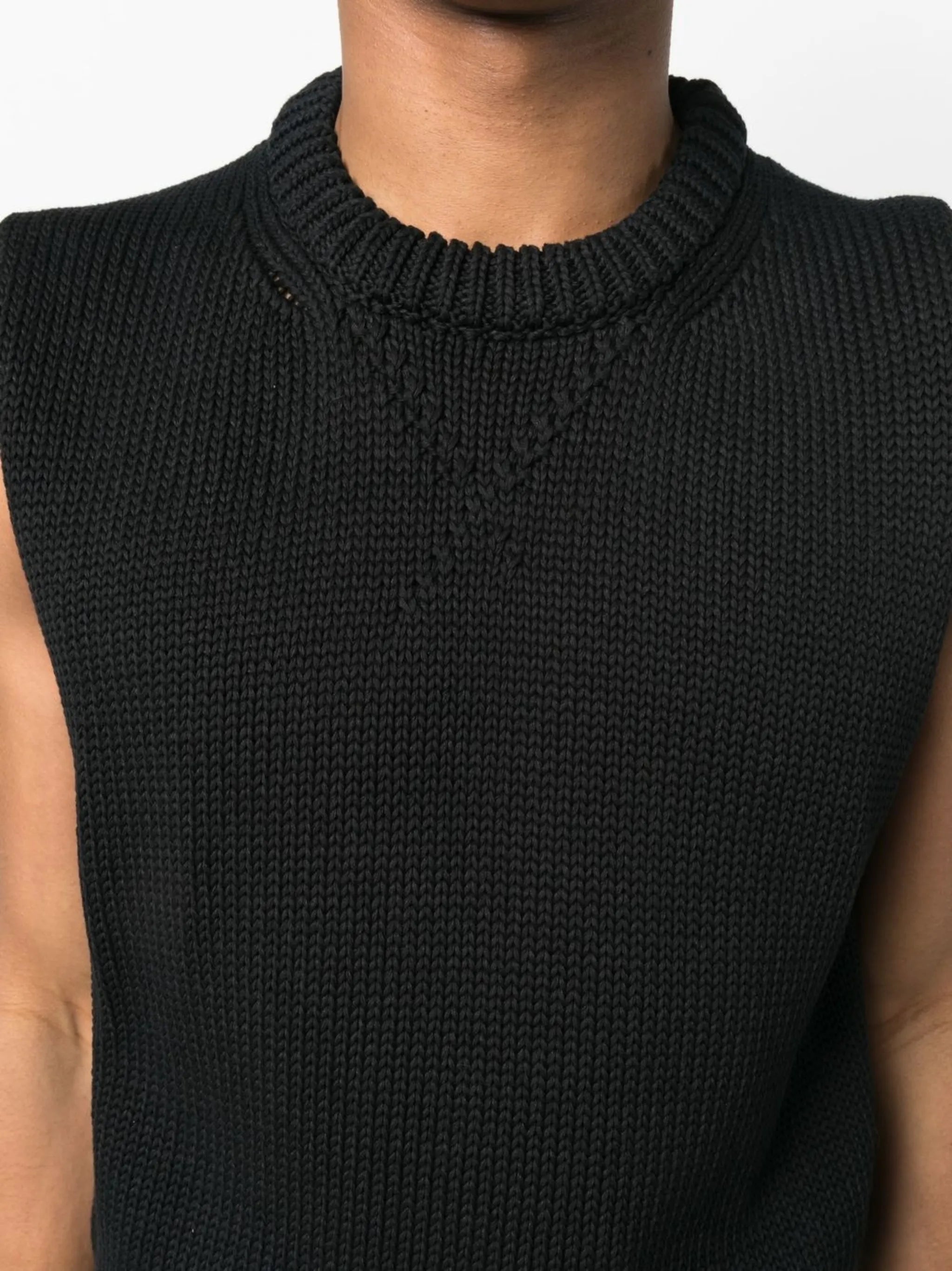 cotton crew-neck vest