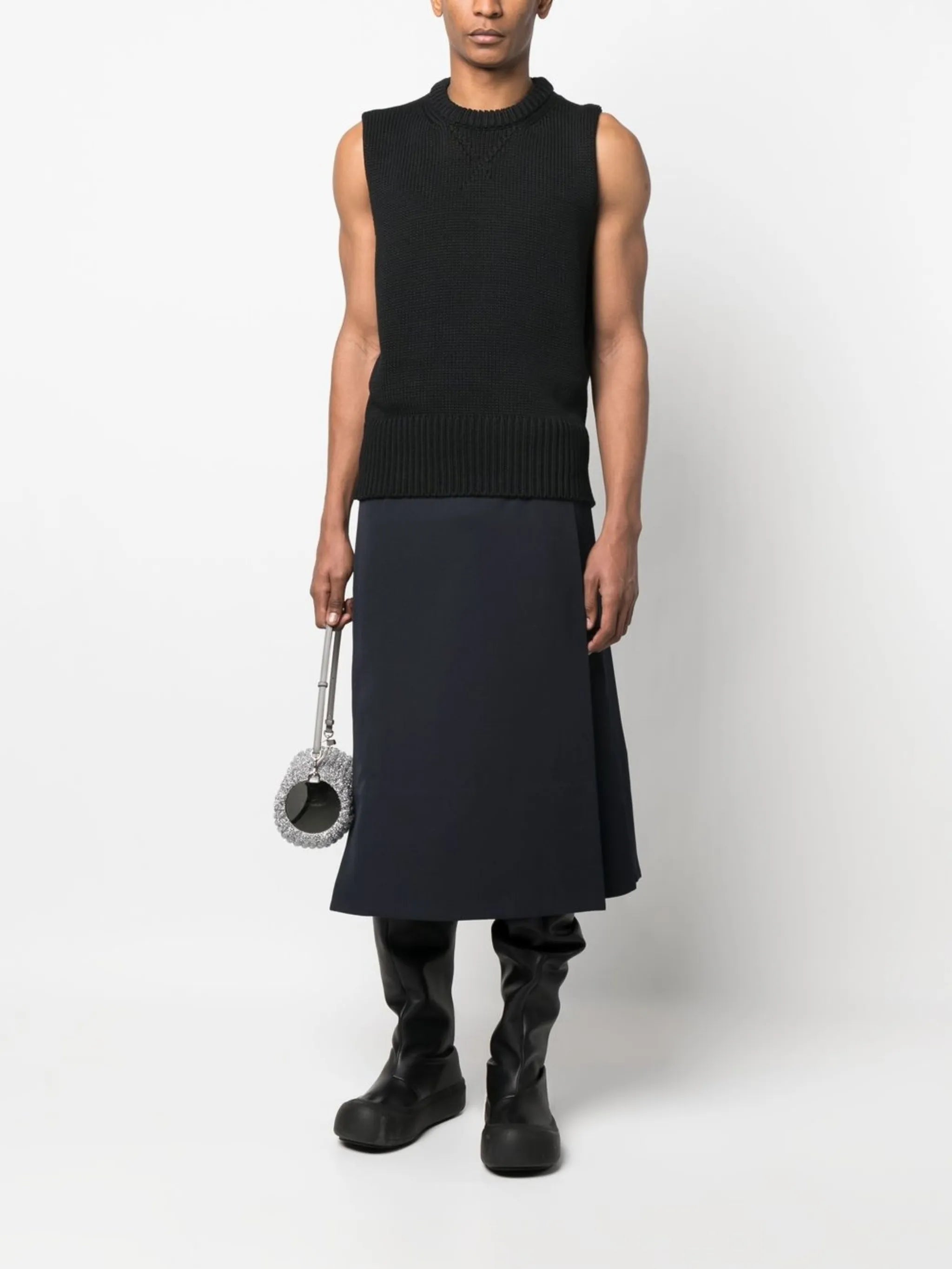 cotton crew-neck vest