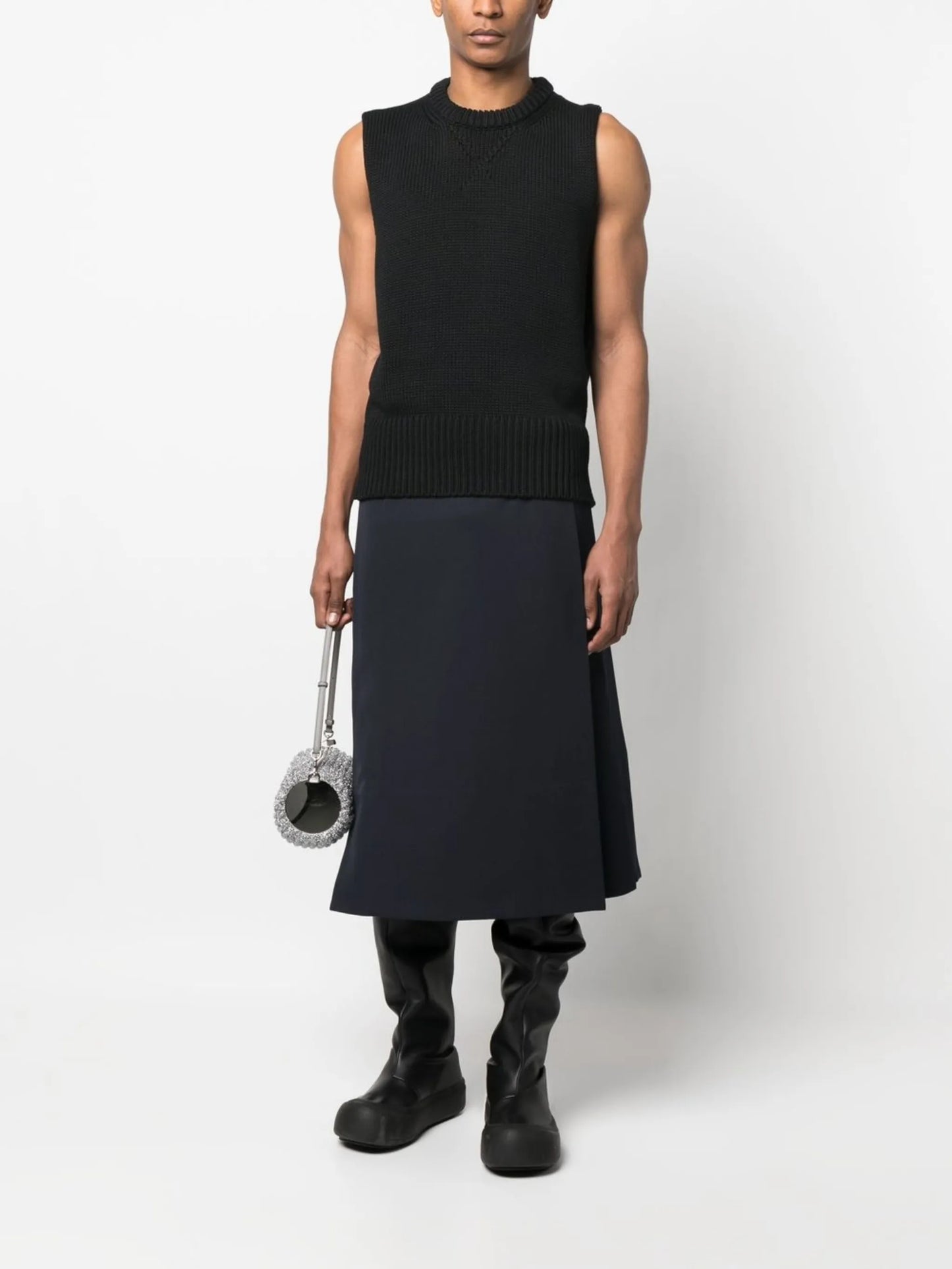 cotton crew-neck vest