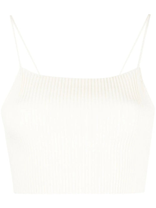 Breton ribbed-knit crop top