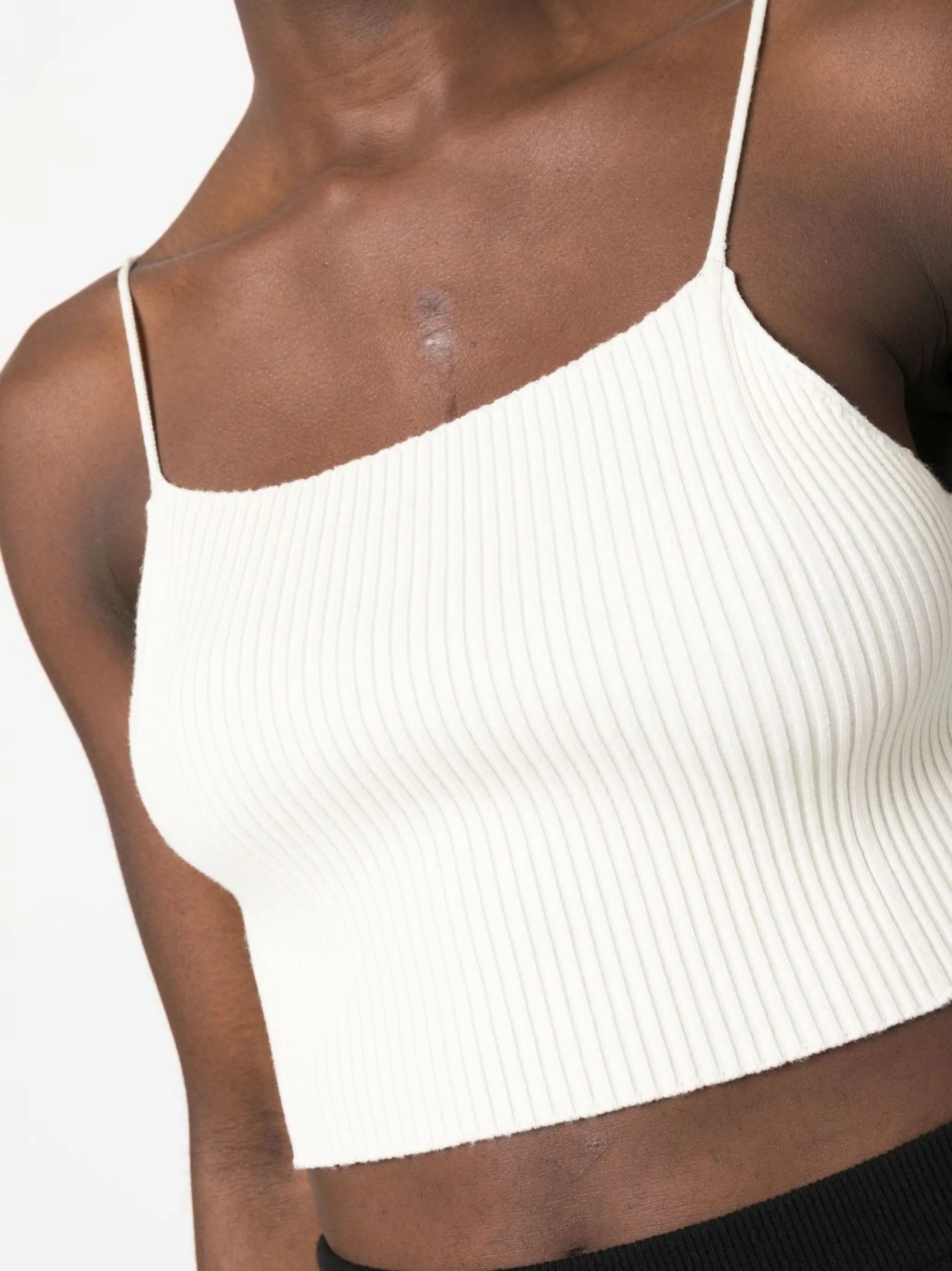 Breton ribbed-knit crop top