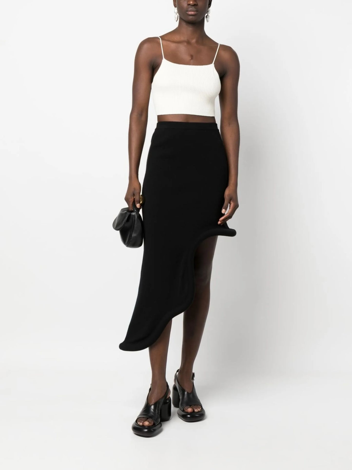 Breton ribbed-knit crop top