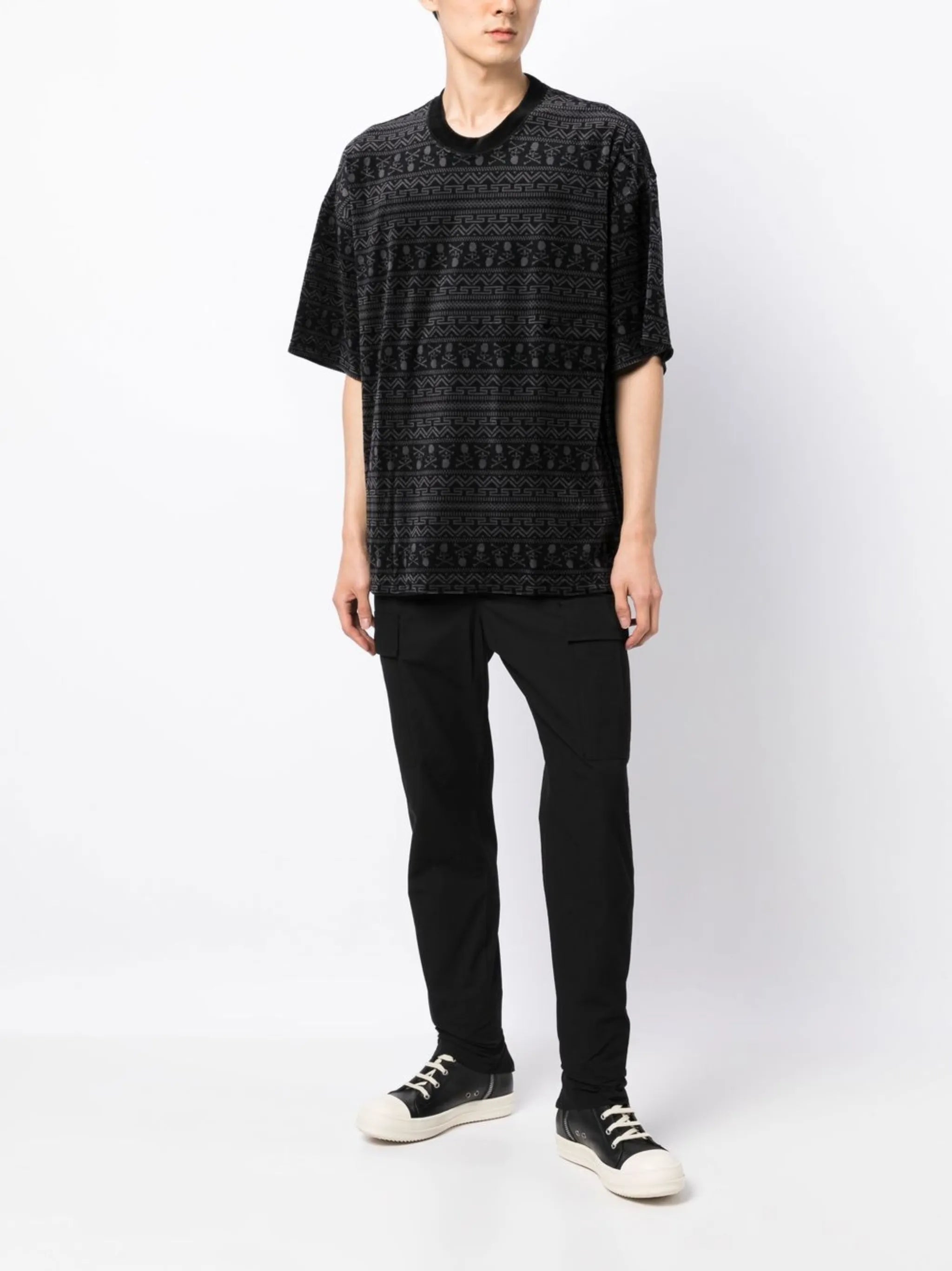 abstract-pattern short-sleeve T-shirt
