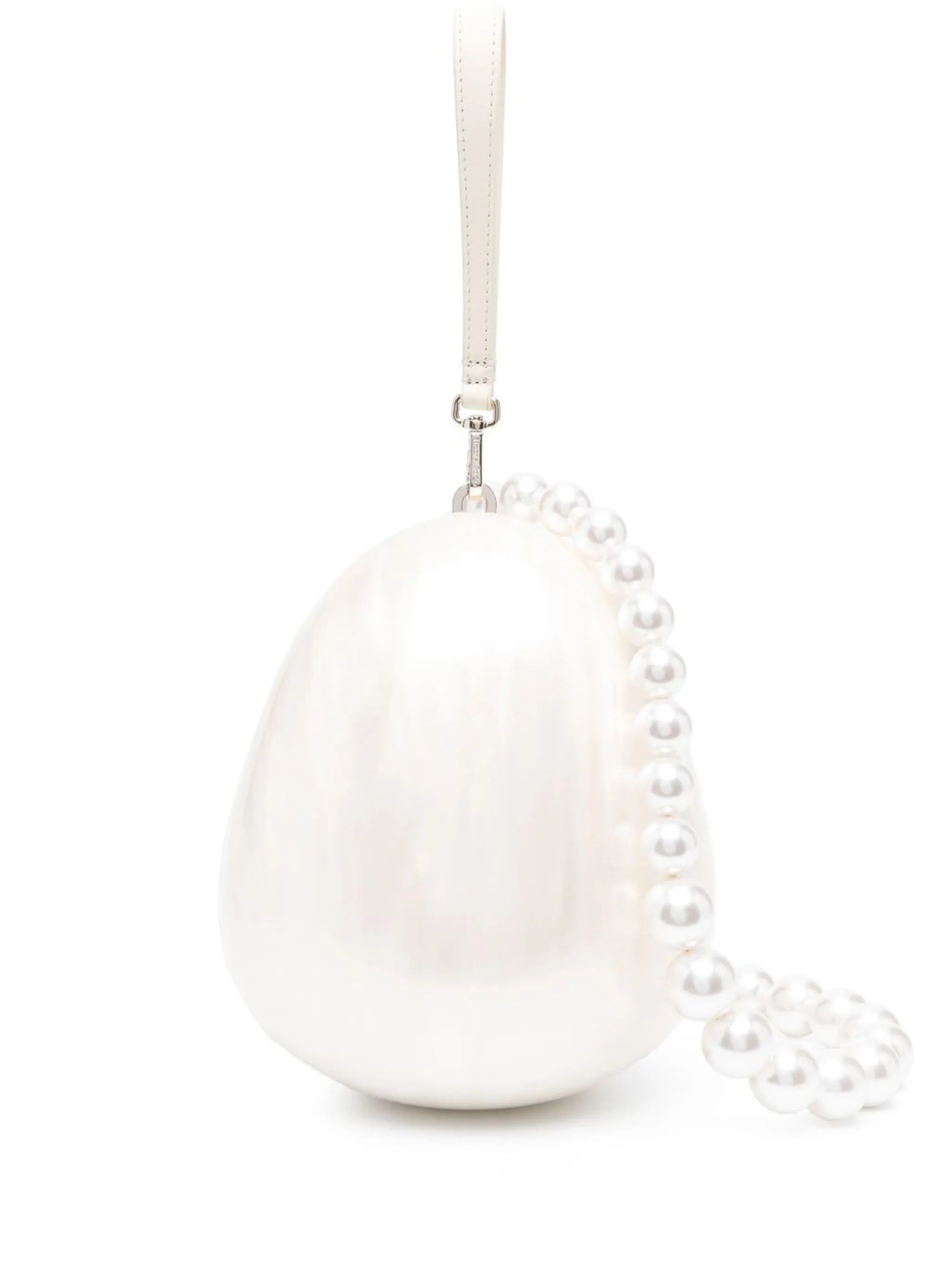 Egg faux pearl tote bag