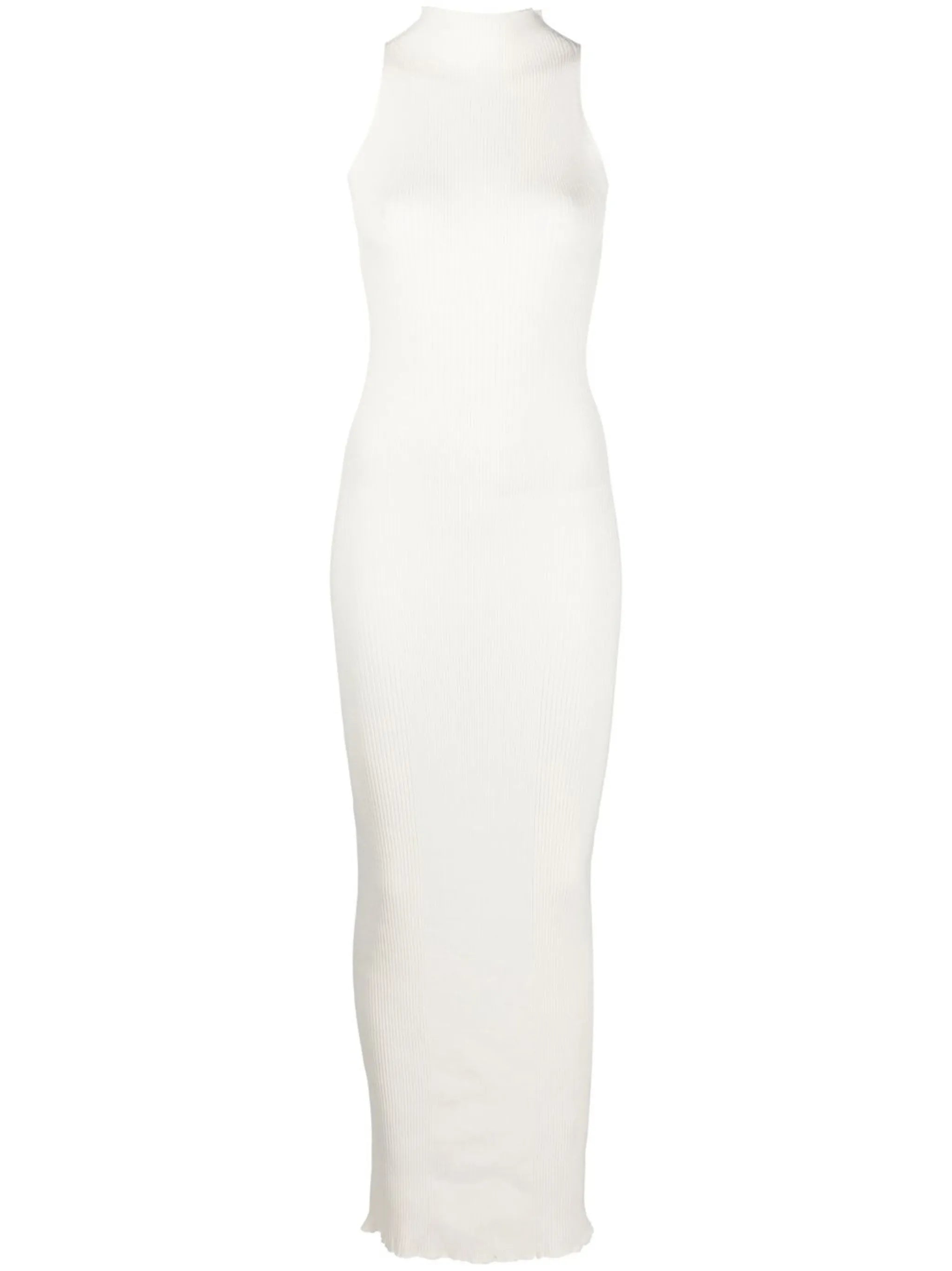 high-neck knit maxi dress