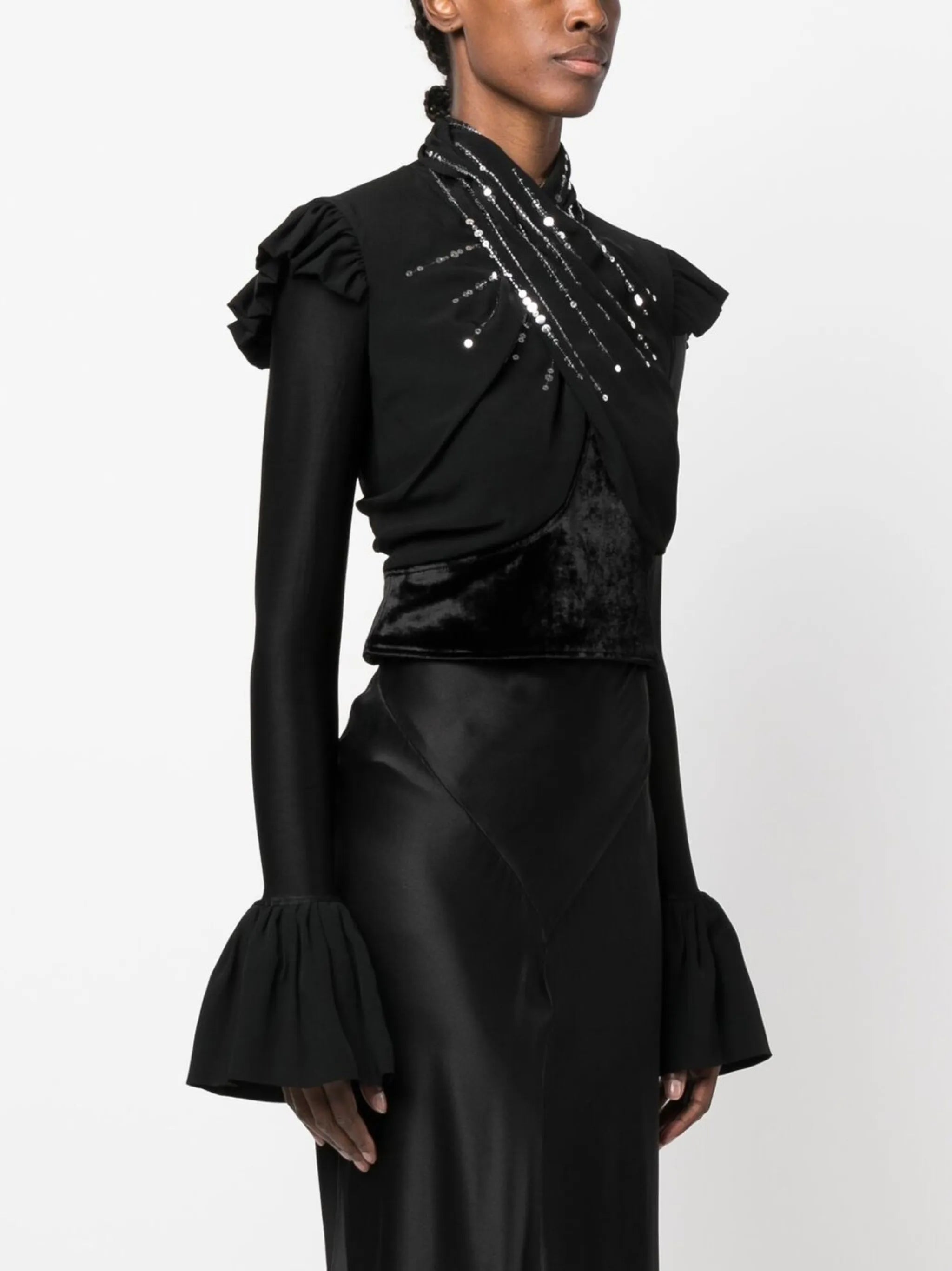 sequin-embellished top