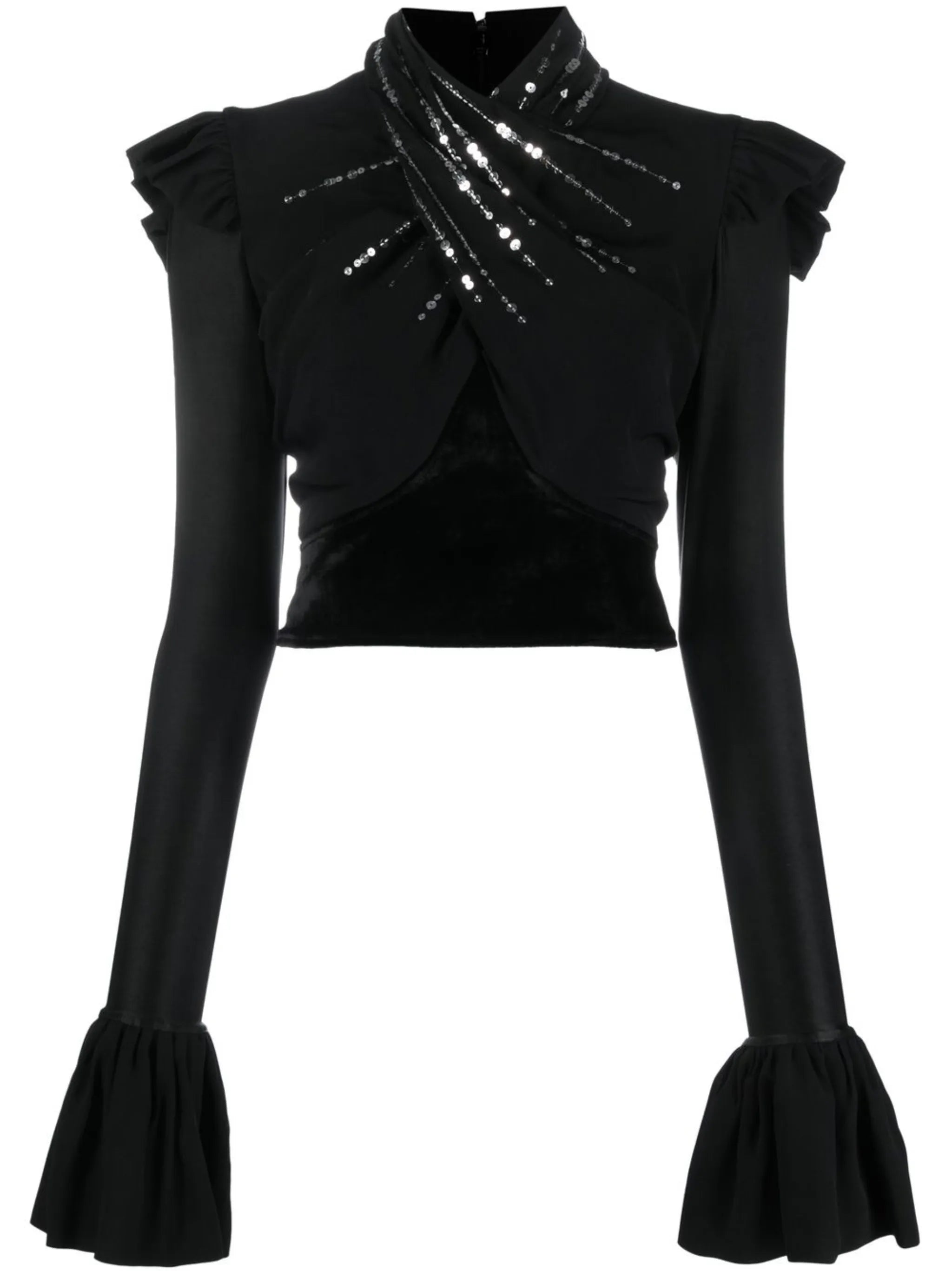 sequin-embellished top