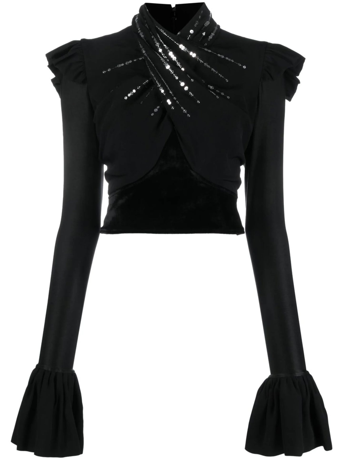 sequin-embellished top