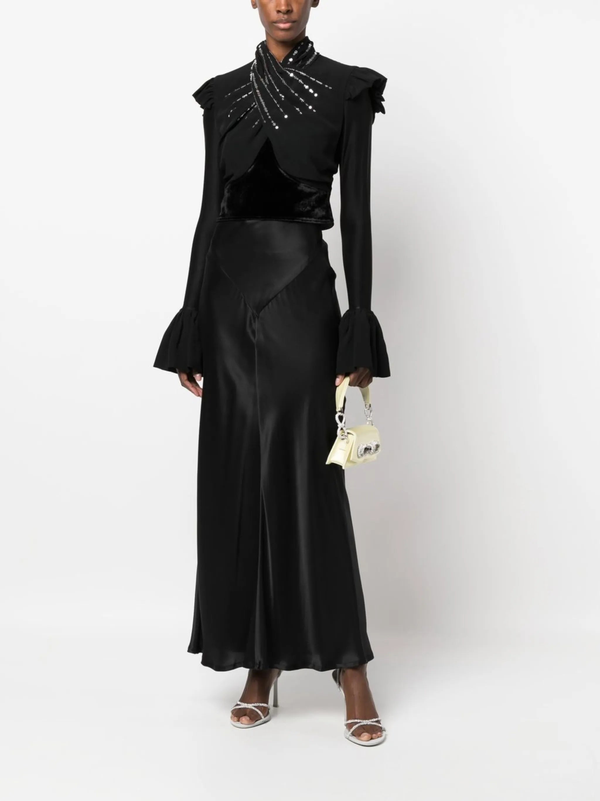 sequin-embellished top