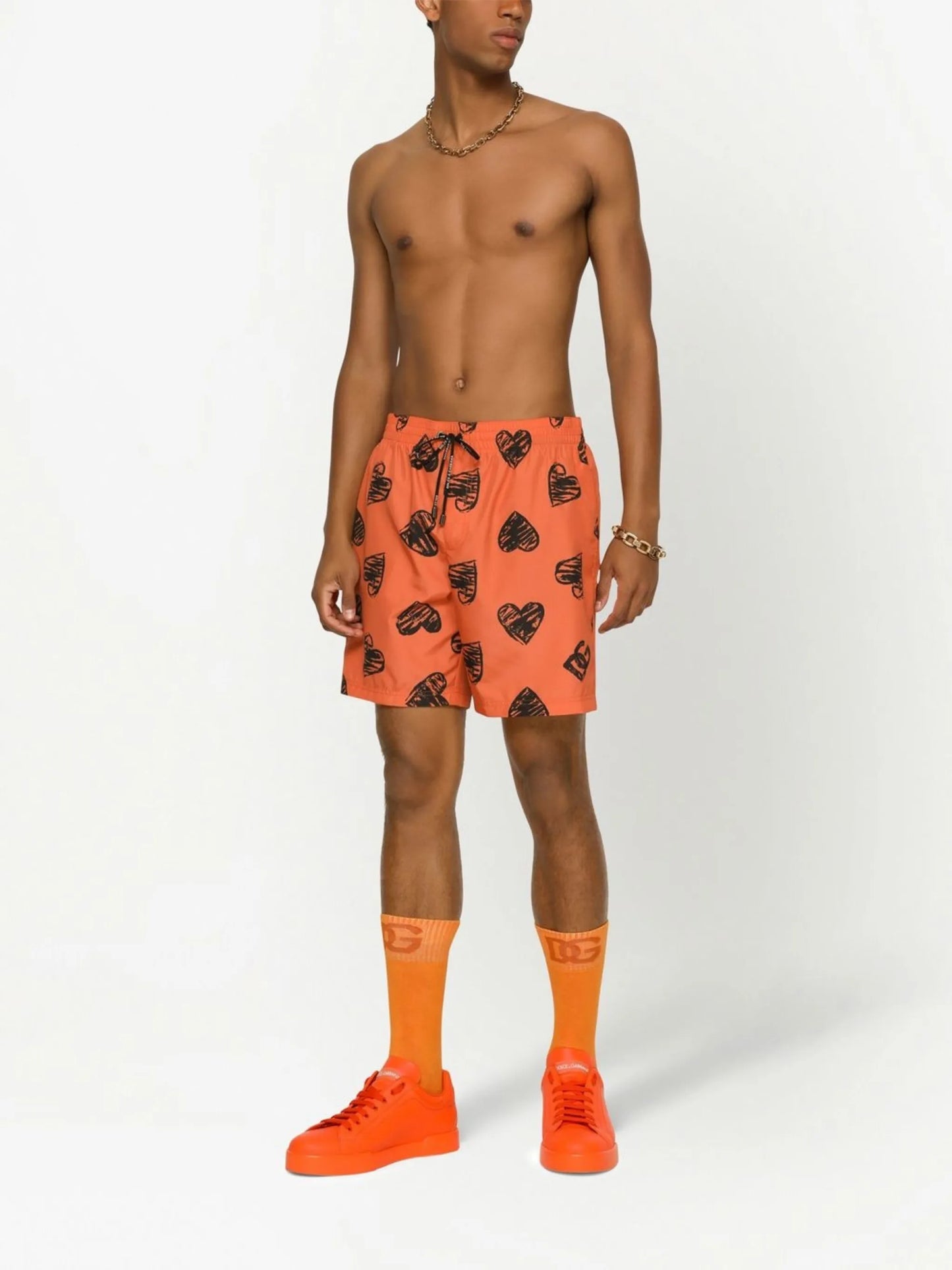 heart-print swim shorts