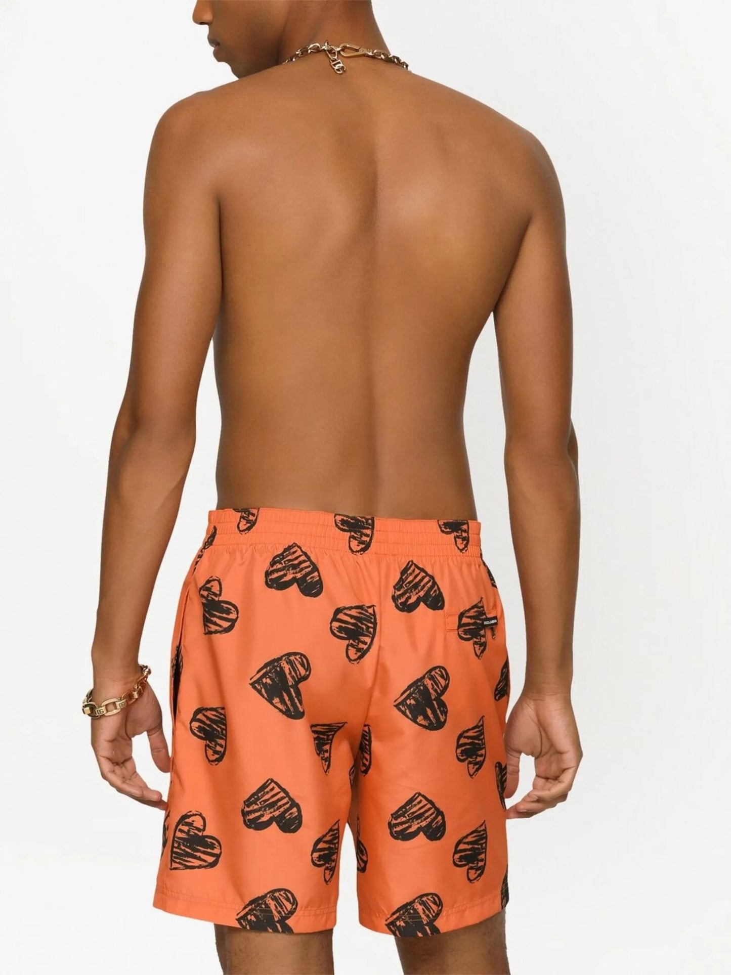 heart-print swim shorts