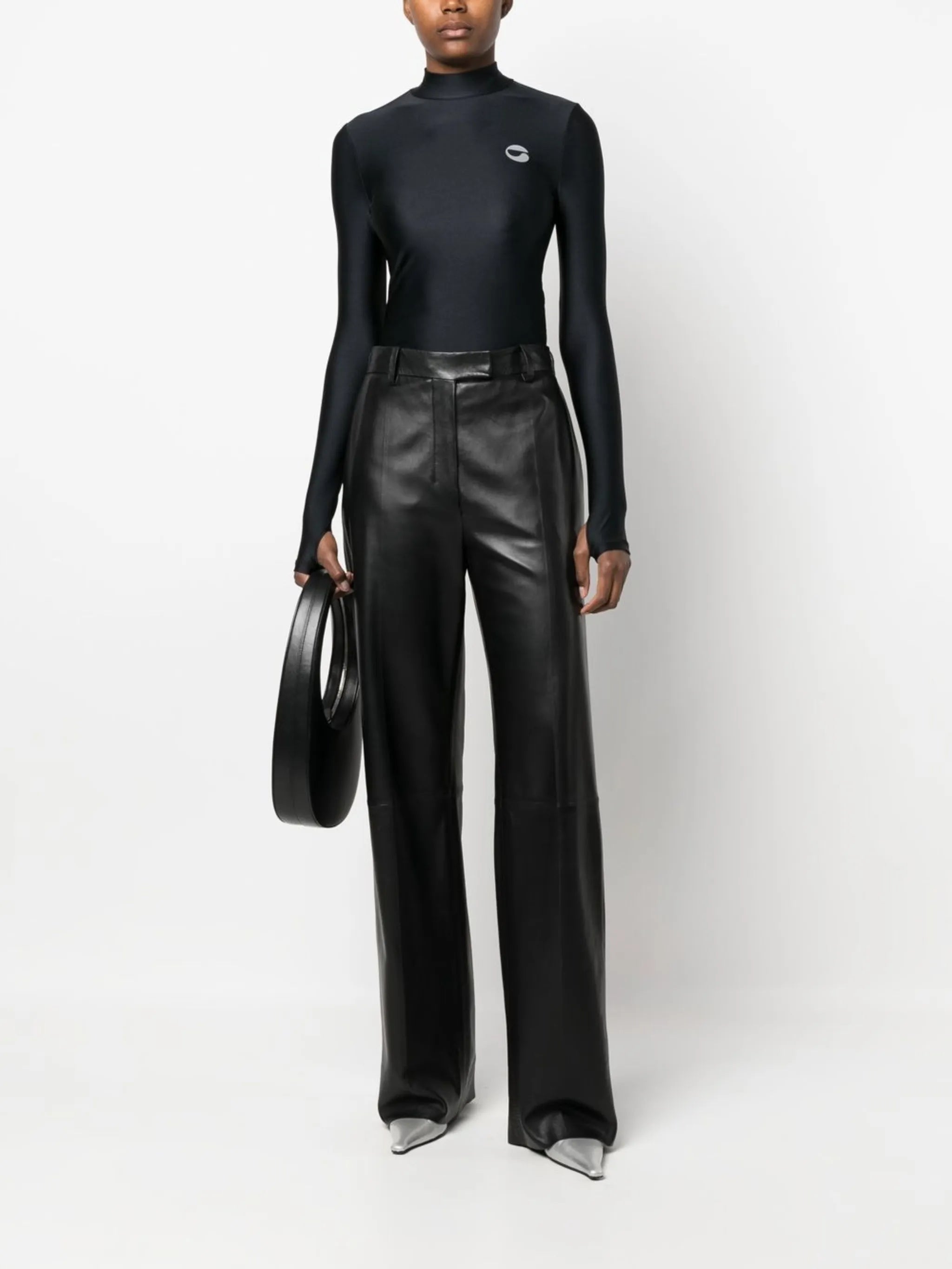 high-neck top