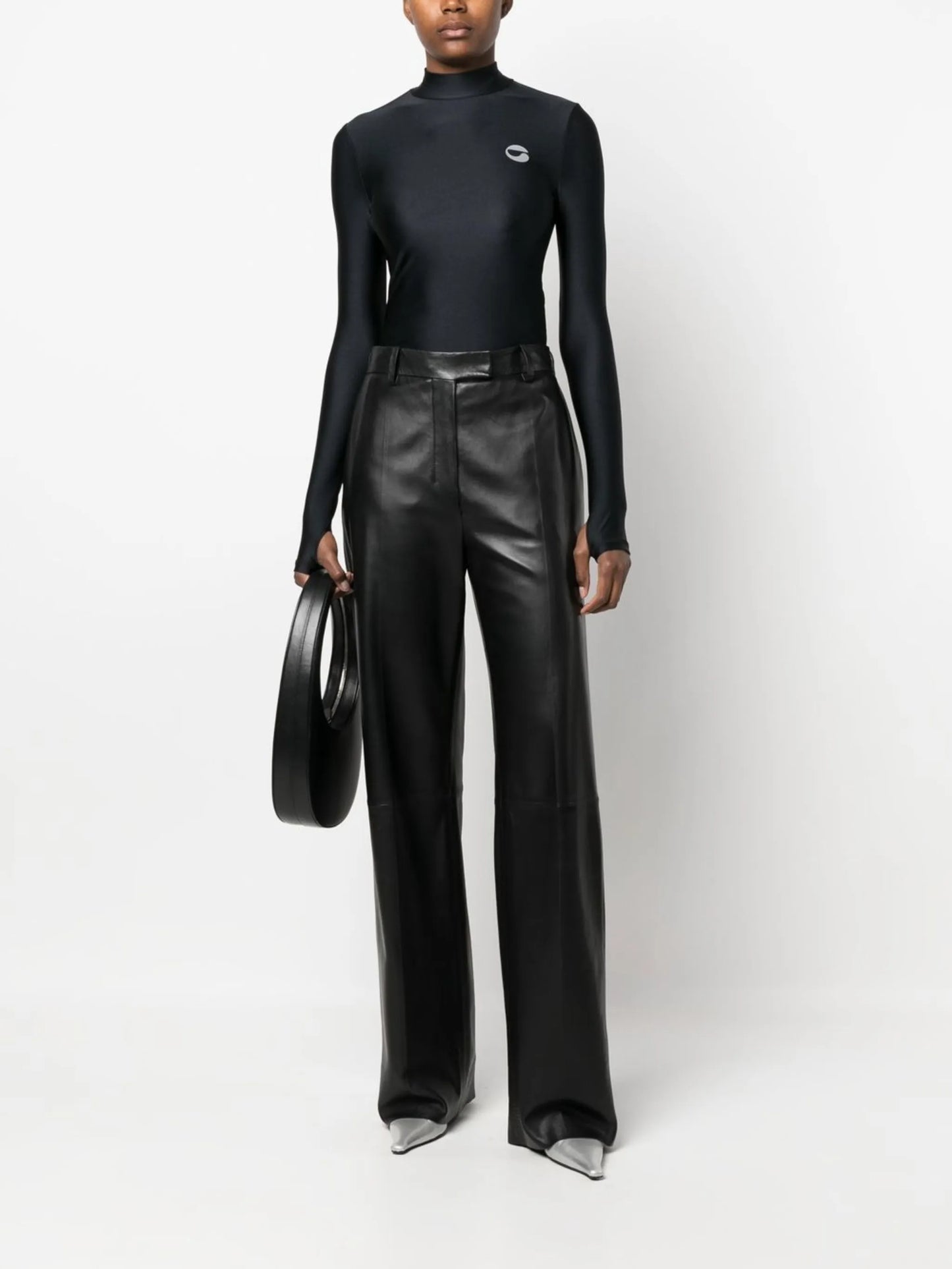 high-neck top