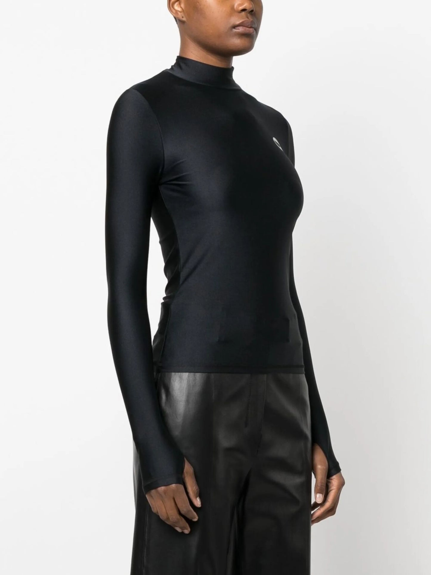 high-neck top