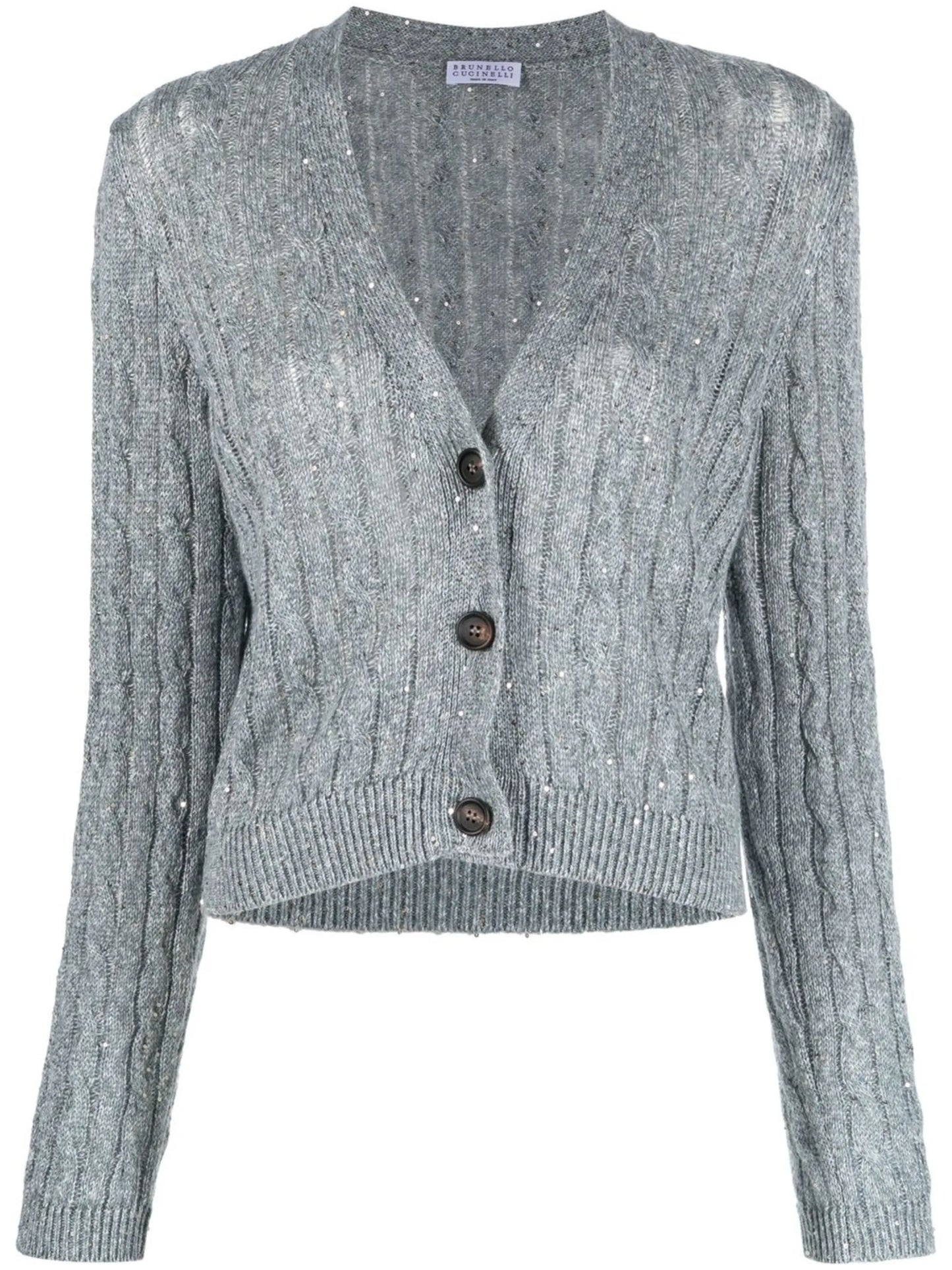 V-neck linen cardigan