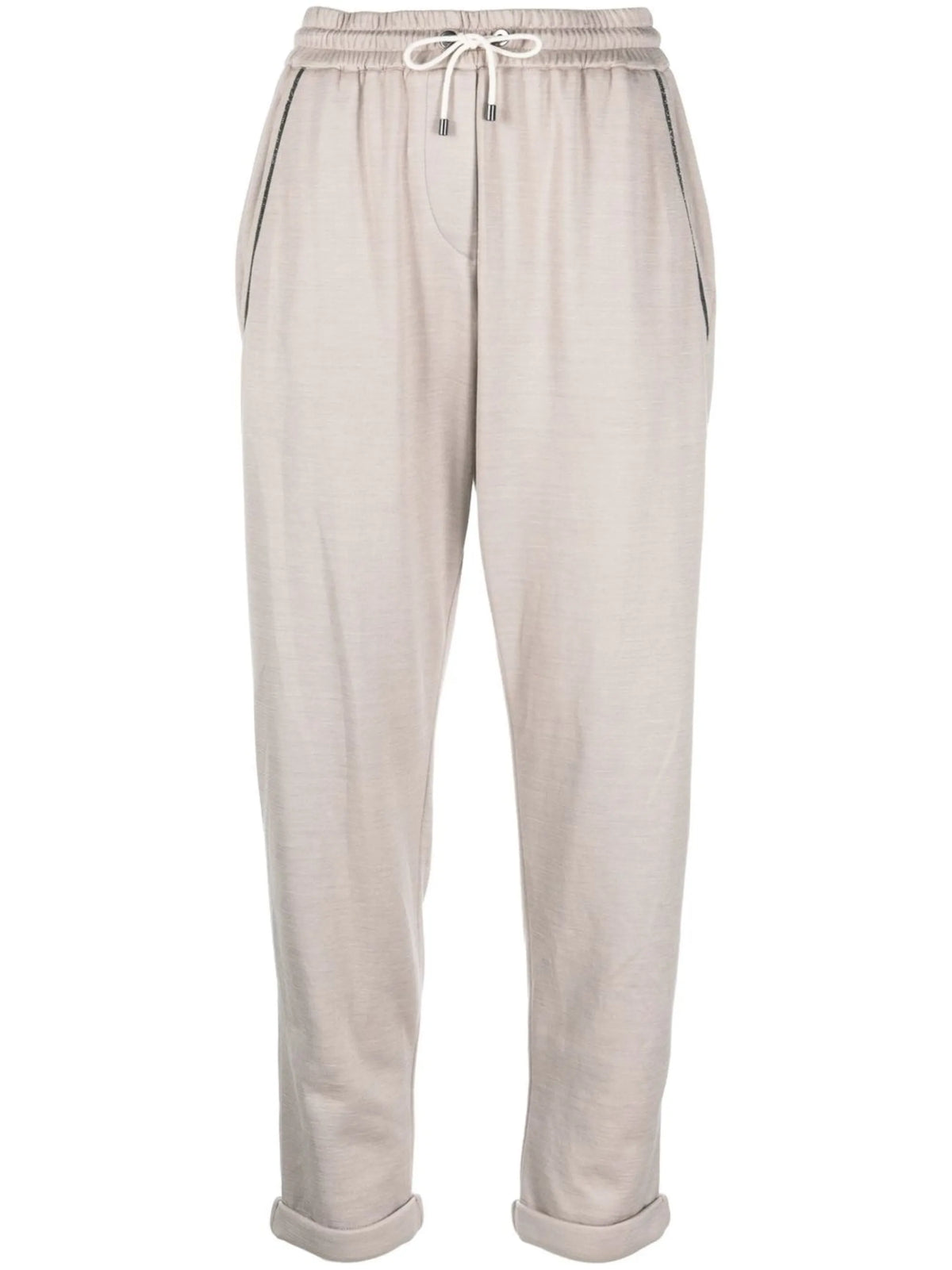 drawstring-waistband tapered track pants