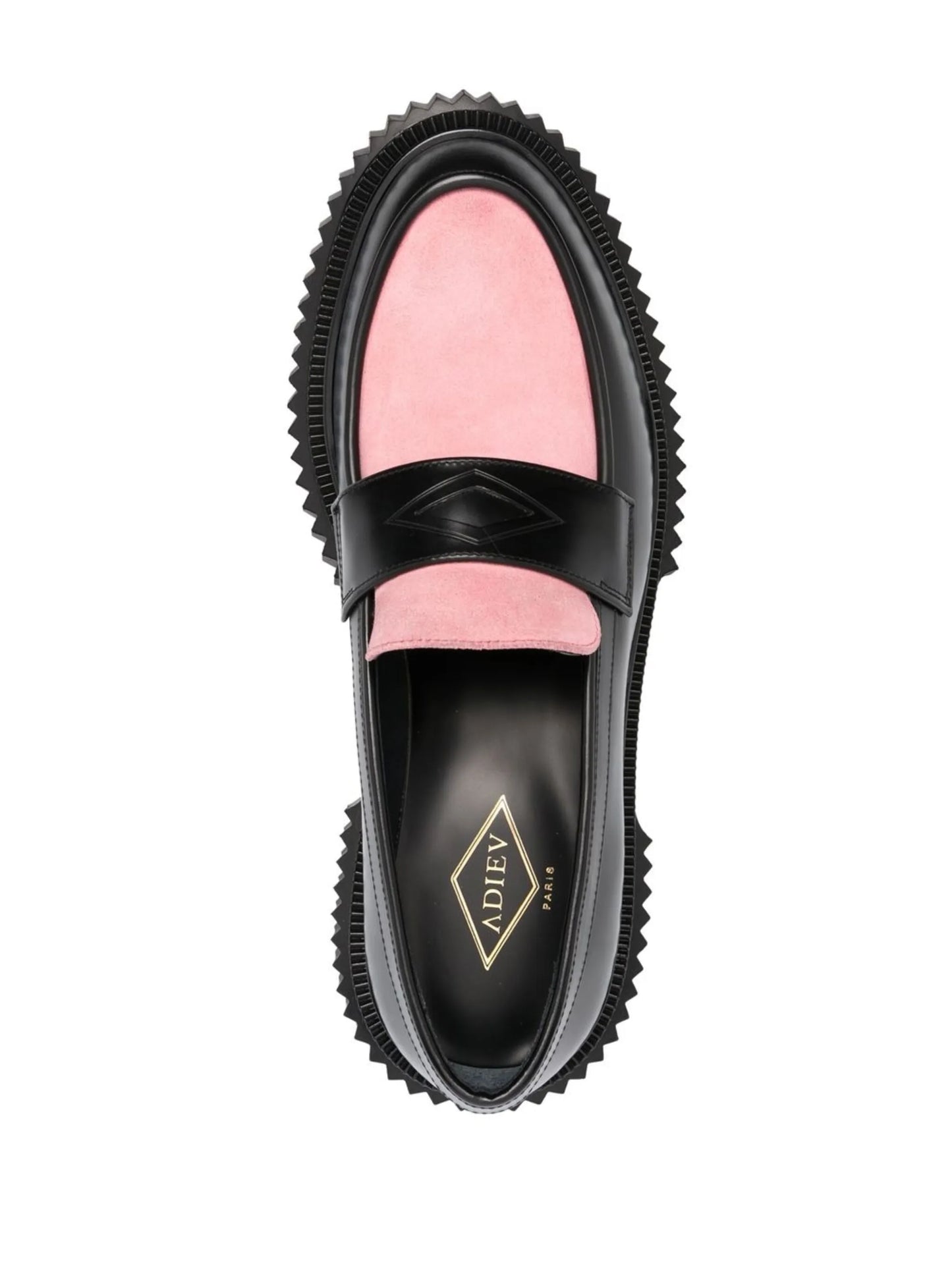 two-tone leather loafers
