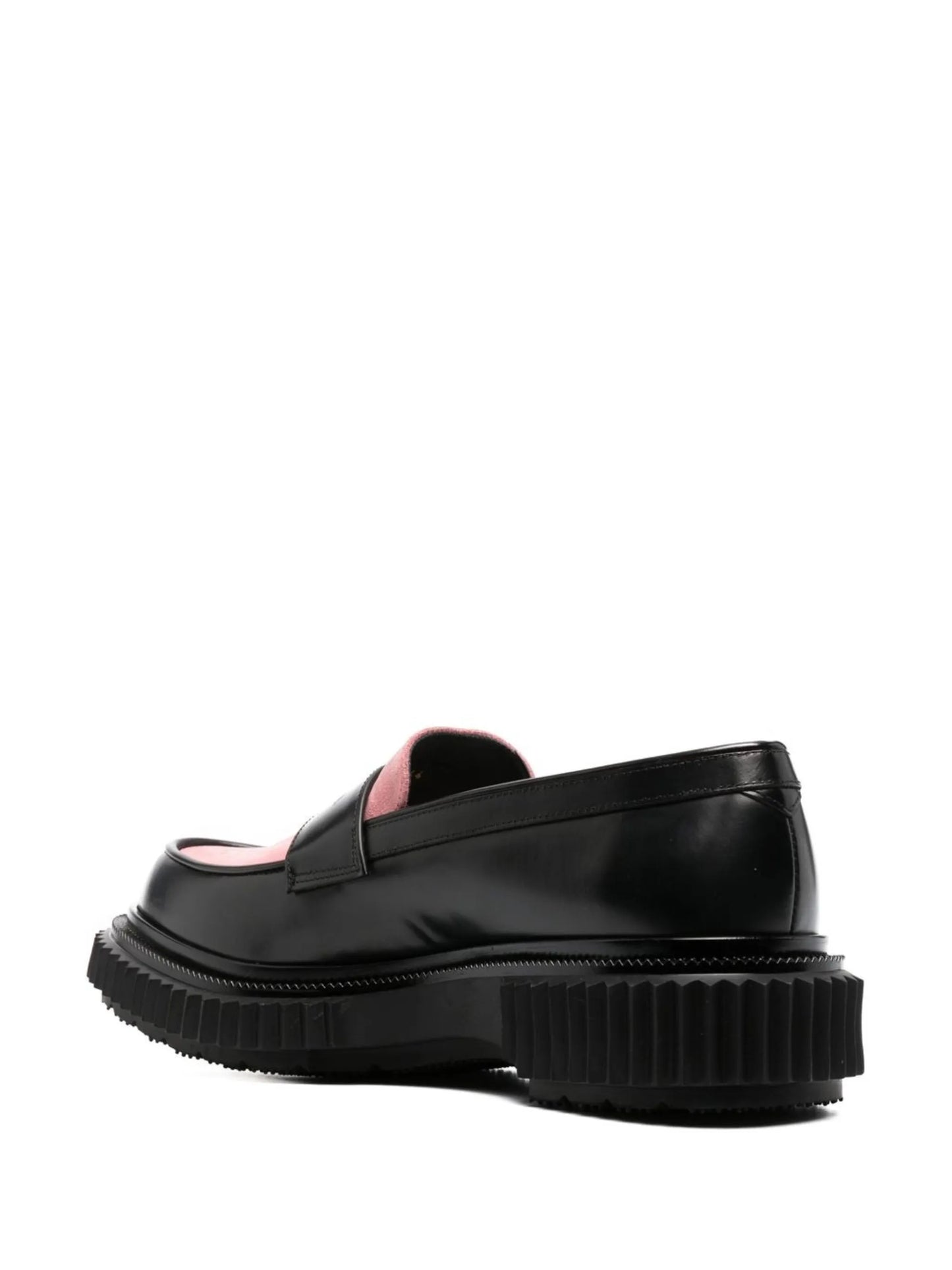 two-tone leather loafers