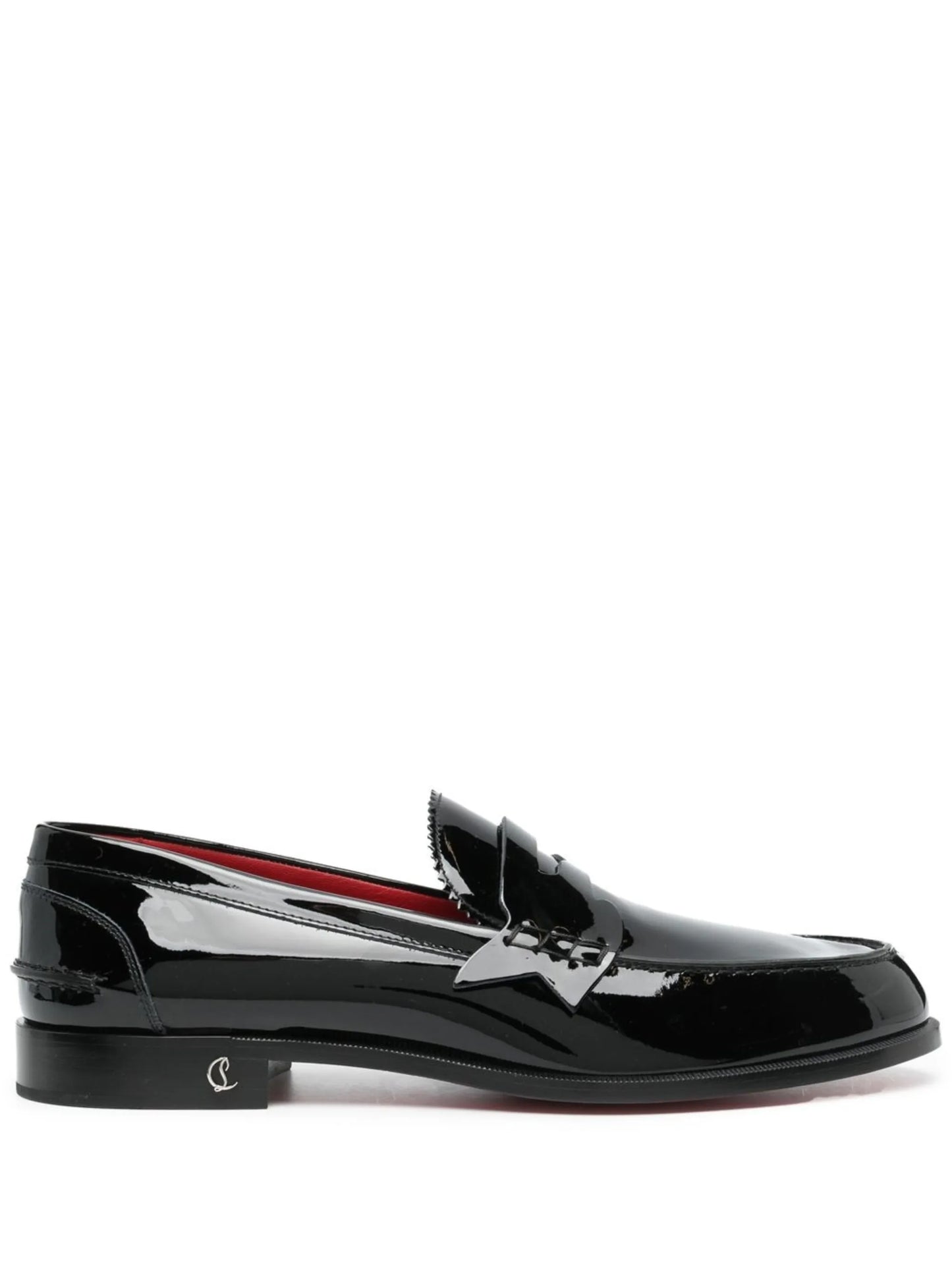 high-shine finish loafers