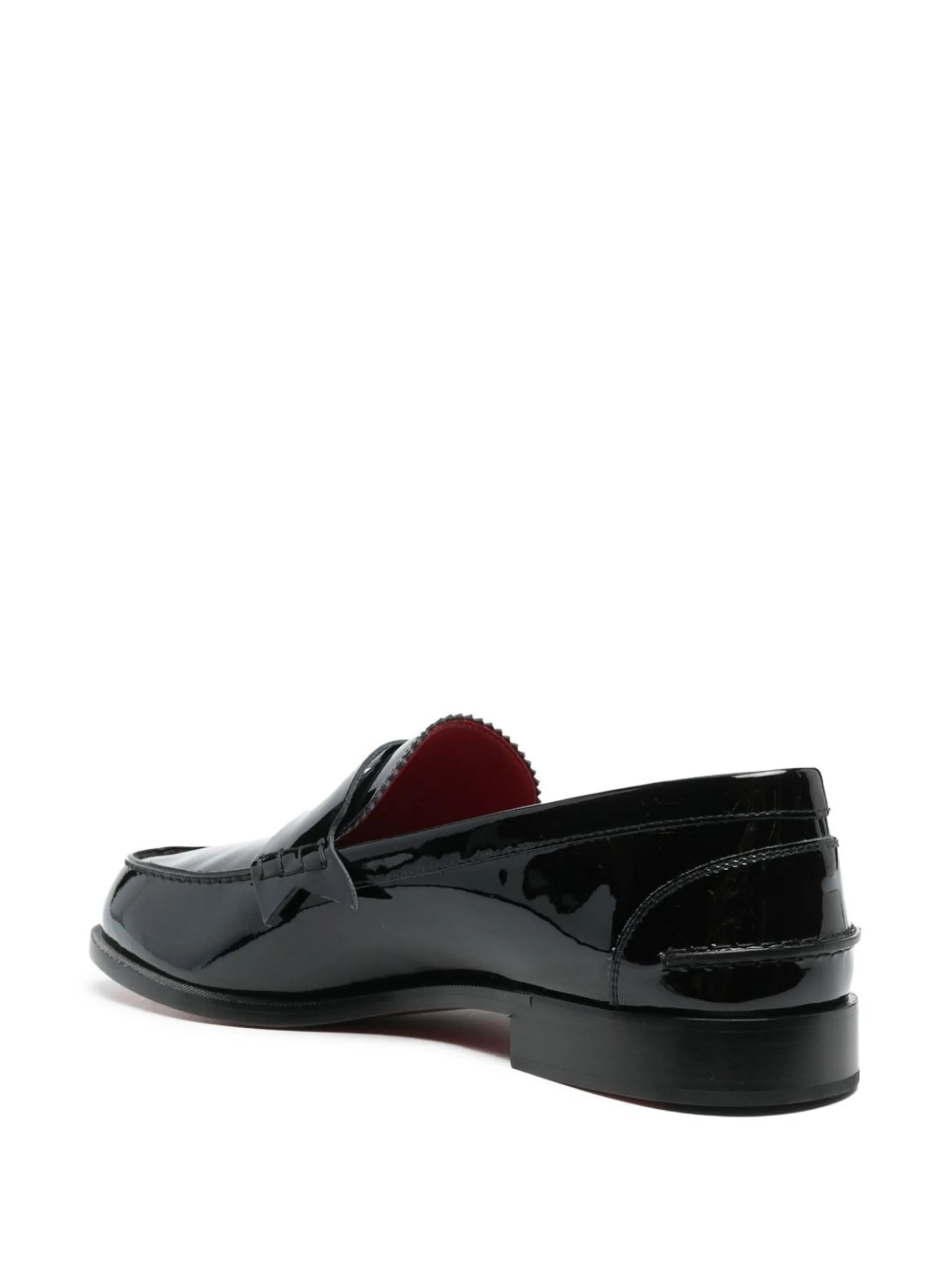 high-shine finish loafers