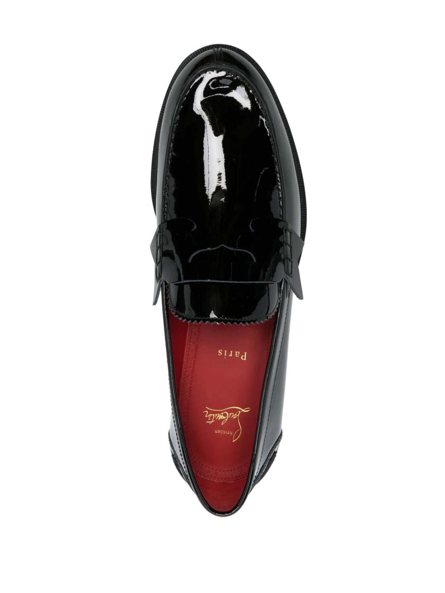 high-shine finish loafers