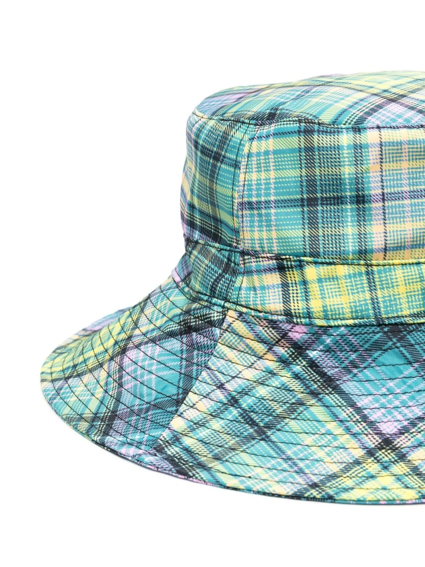 Tech logo-patch plaid bucket hat