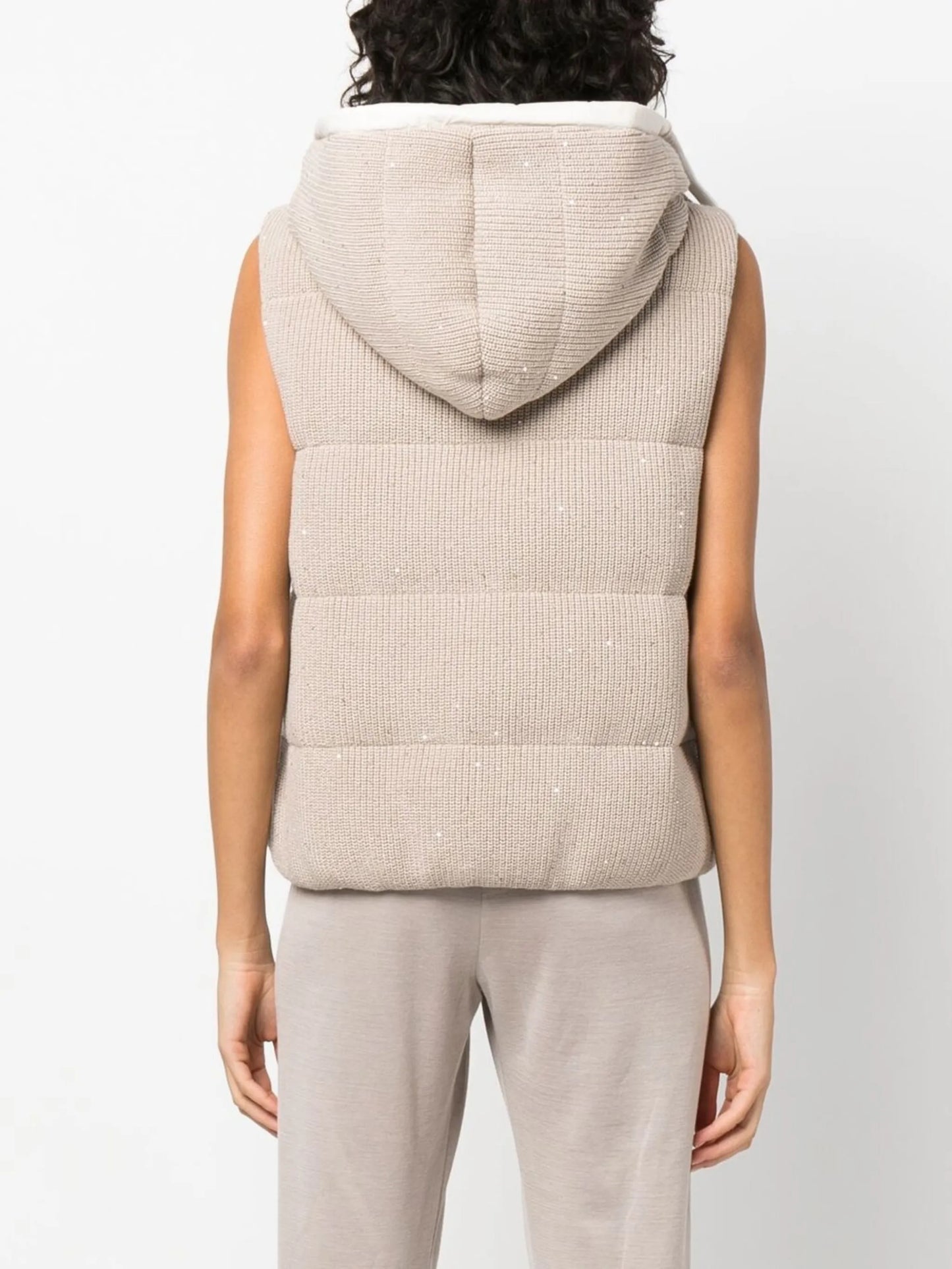 down padded knit gilet