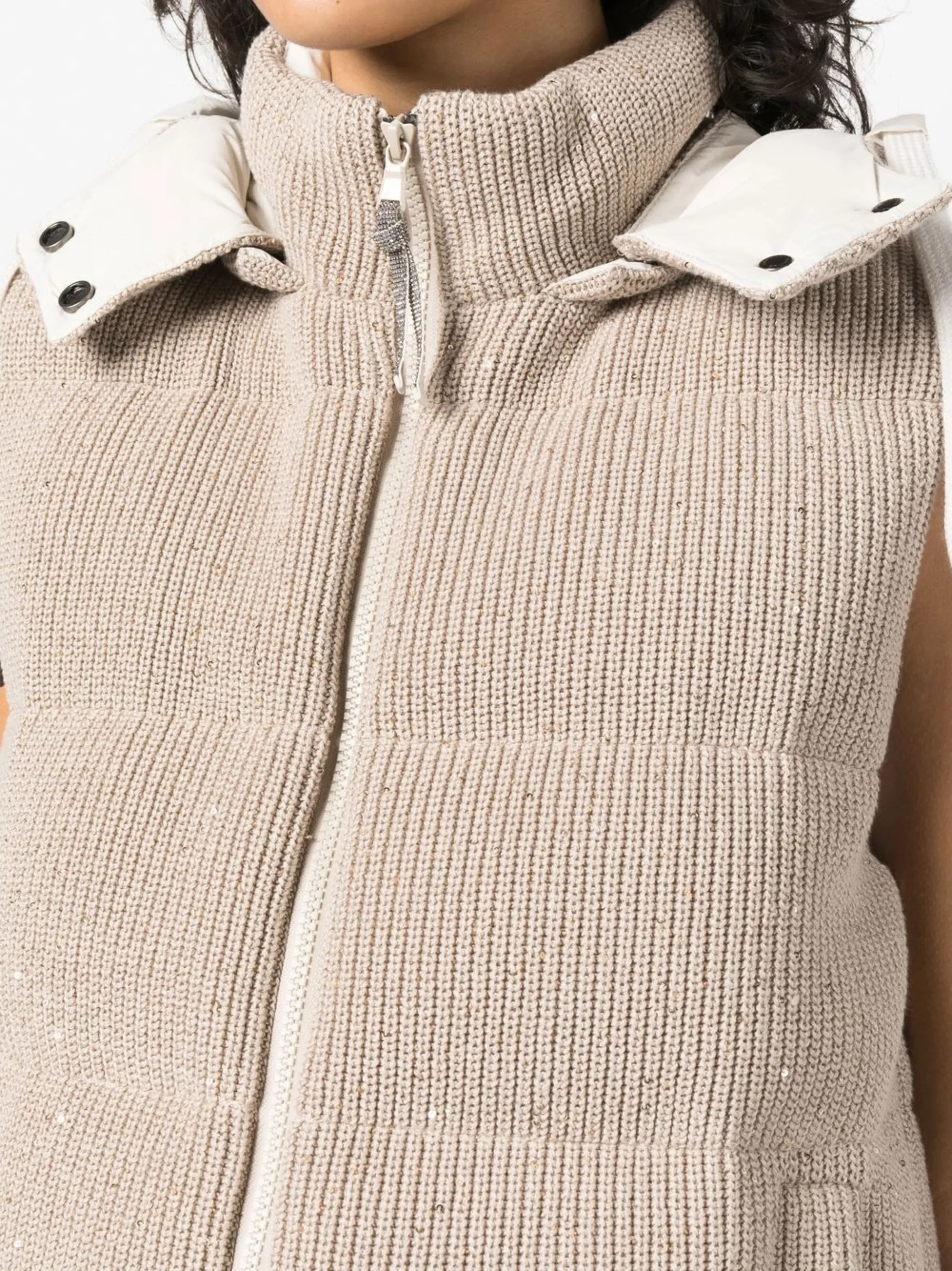down padded knit gilet