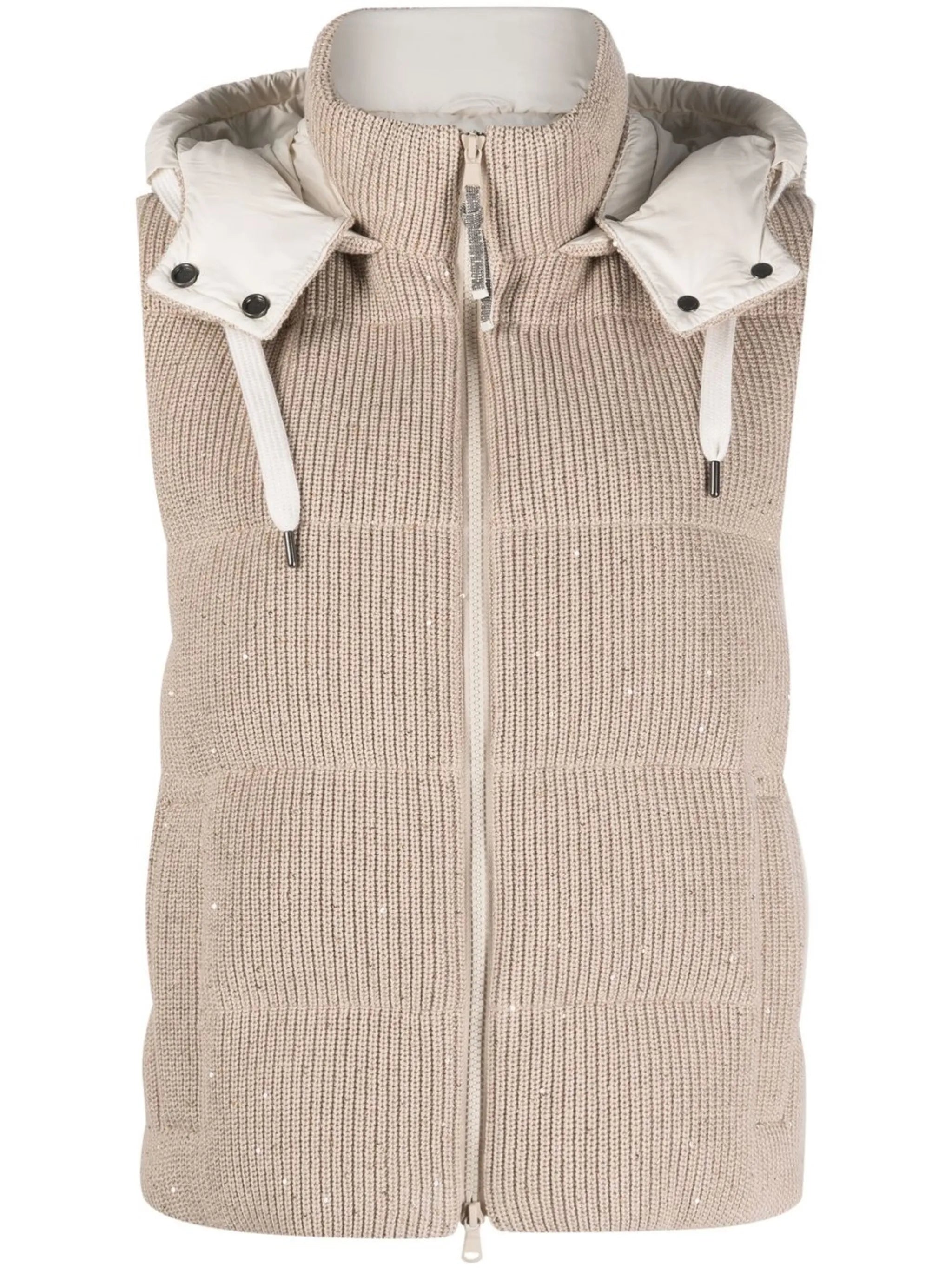 down padded knit gilet