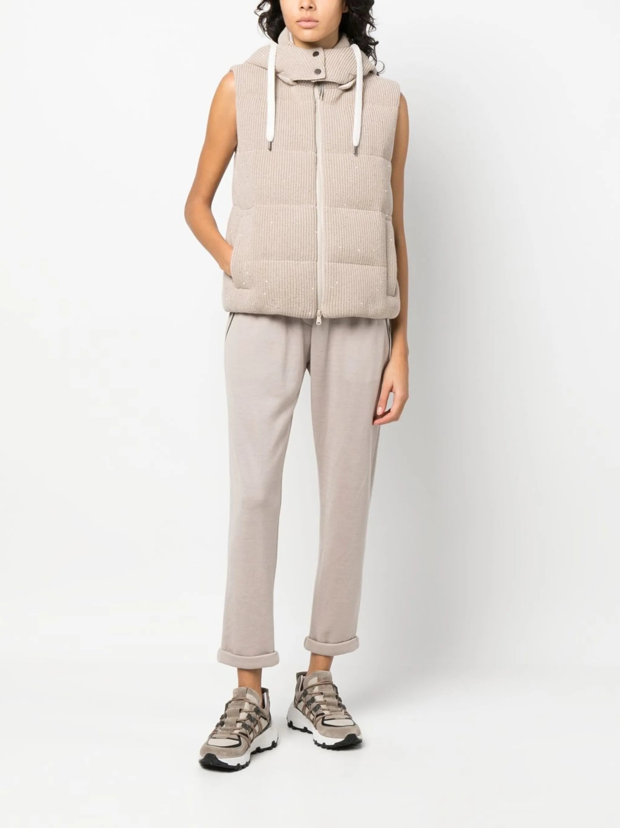 down padded knit gilet
