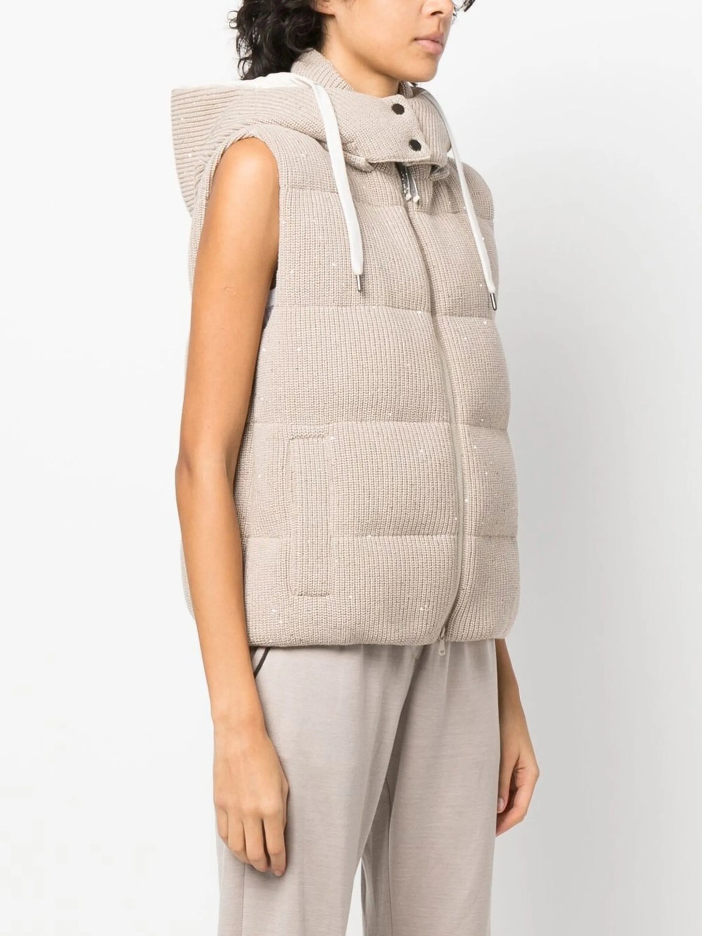 down padded knit gilet