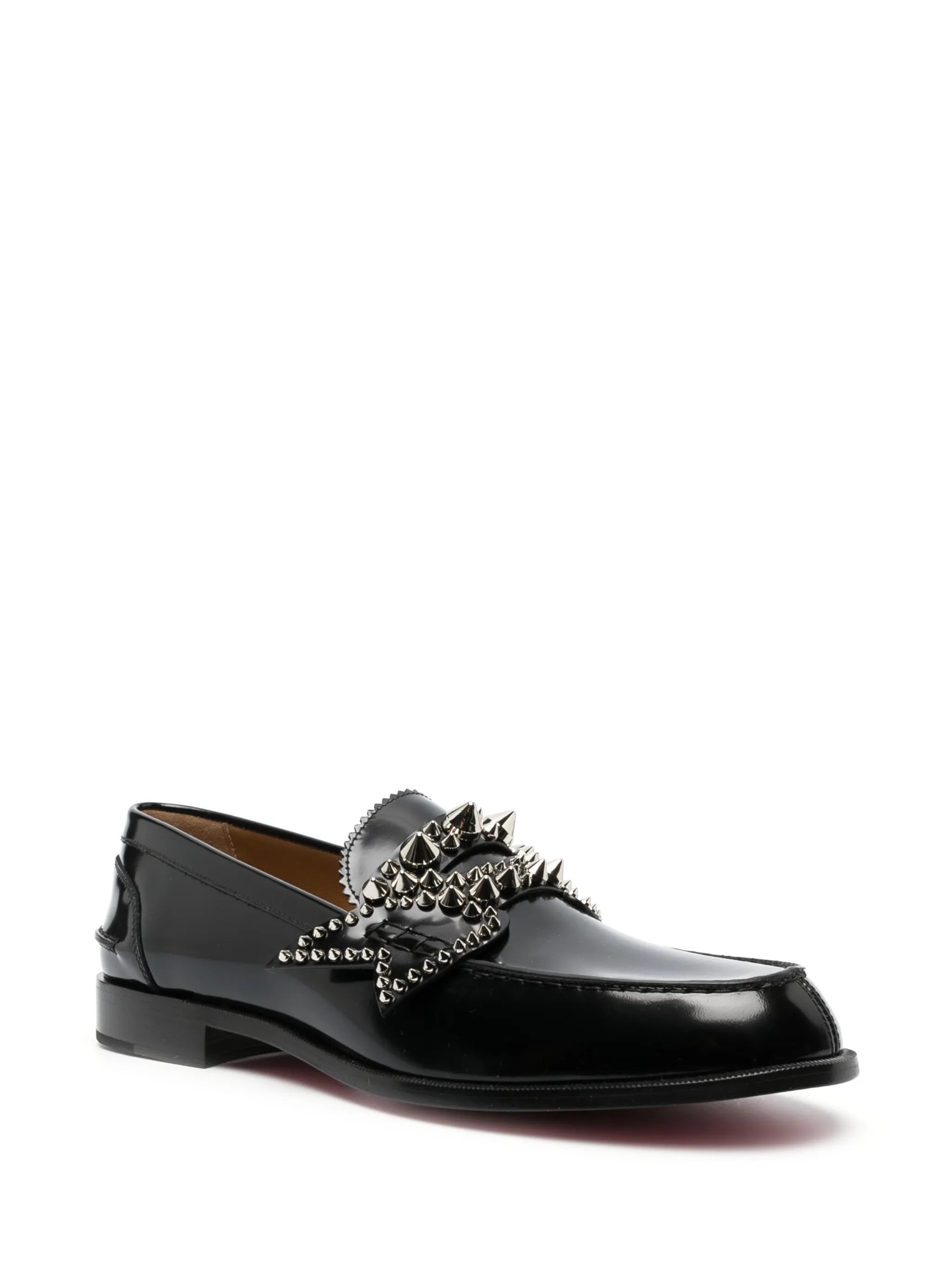 No Penny Spikes leather loafers