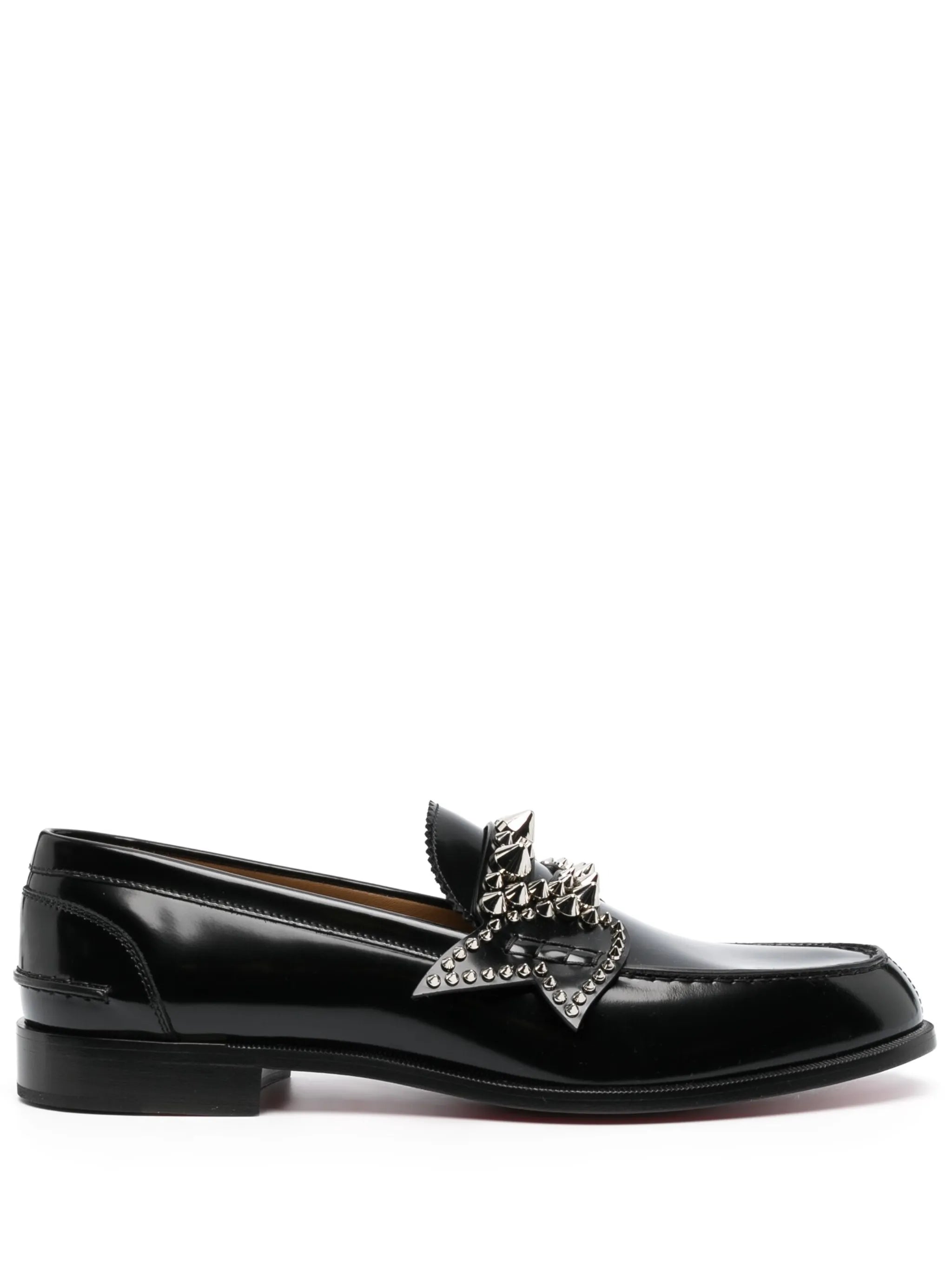 No Penny Spikes leather loafers