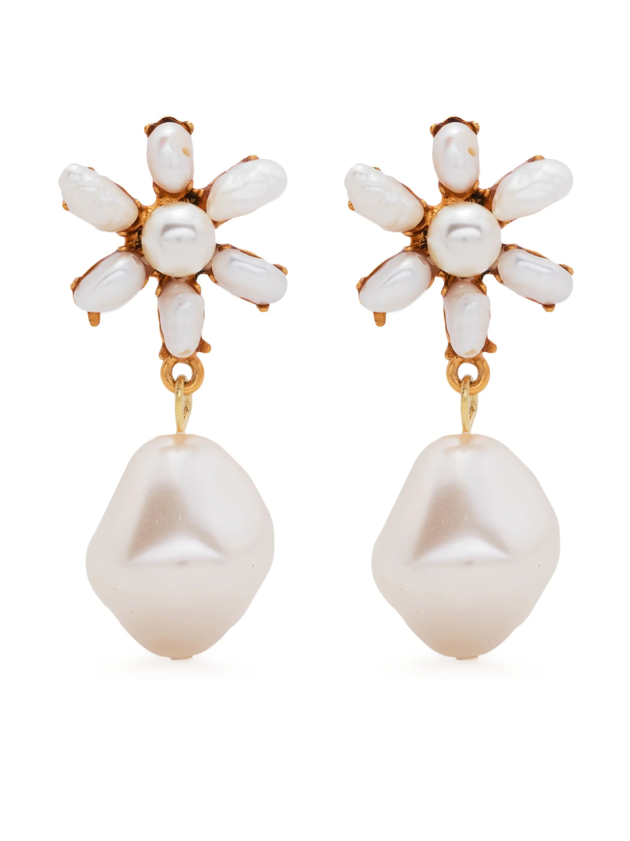 Amala Flower pearl earrings