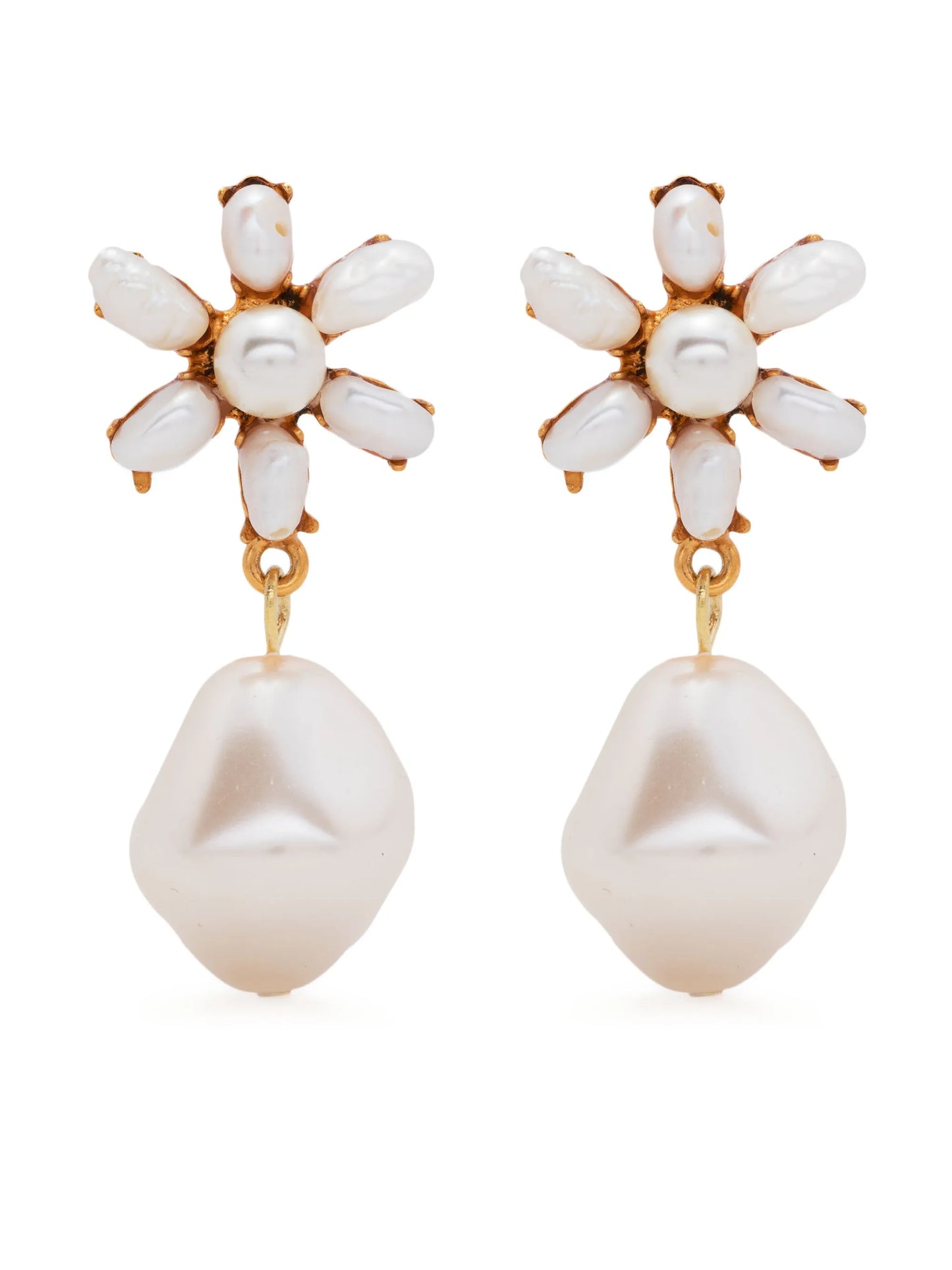 Amala Flower pearl earrings