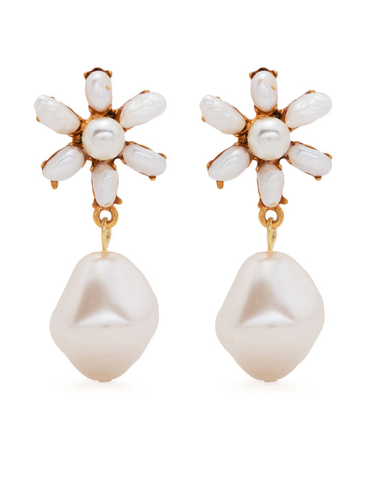 Amala Flower pearl earrings
