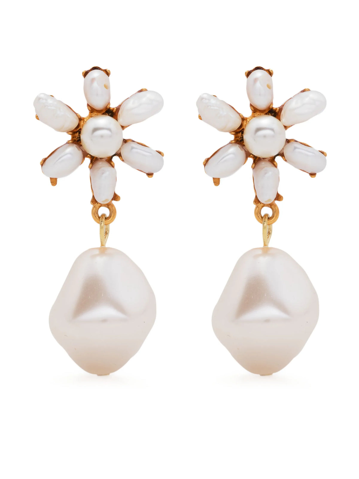 Amala Flower pearl earrings