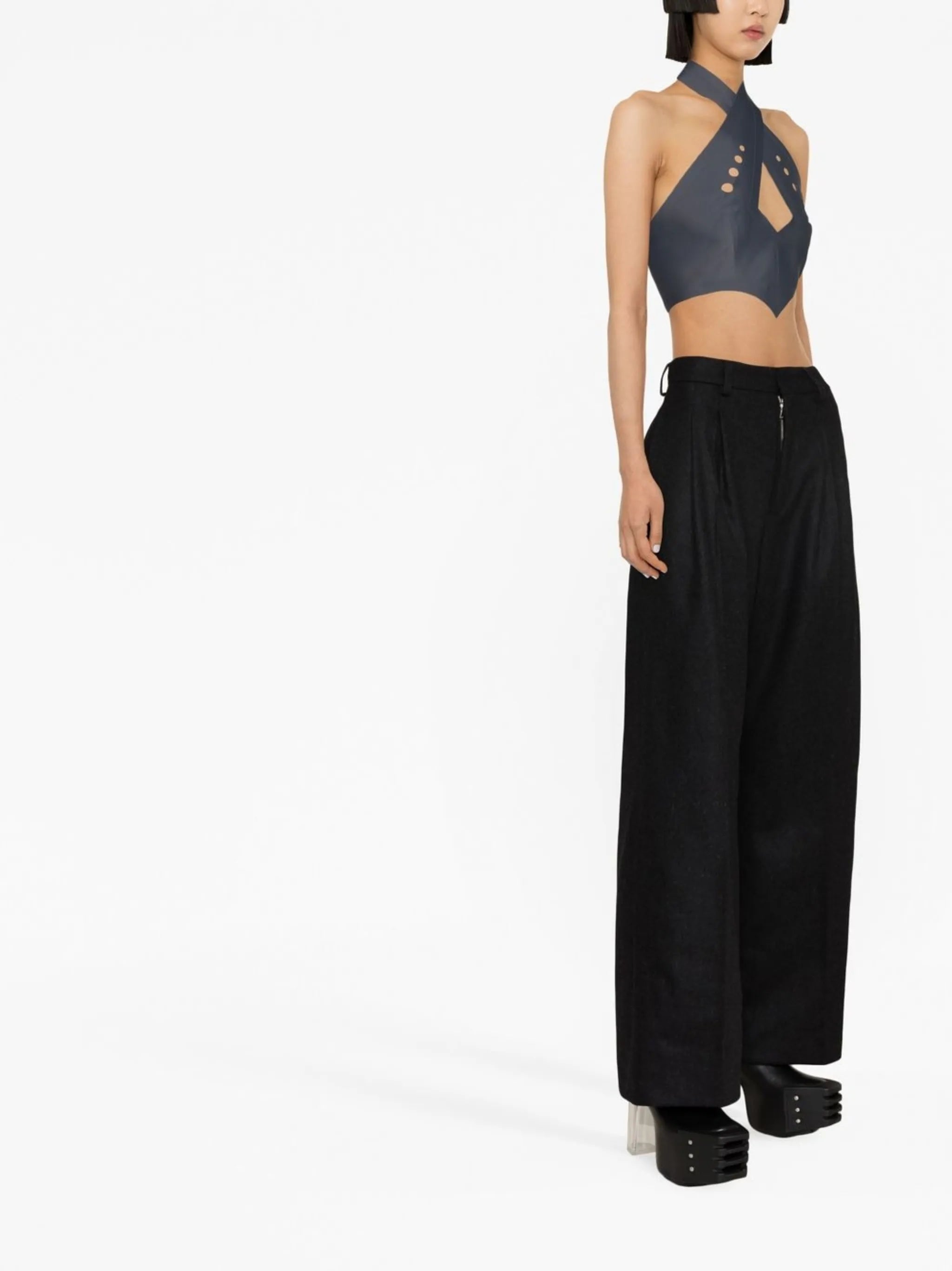 wide-leg tailored trousers