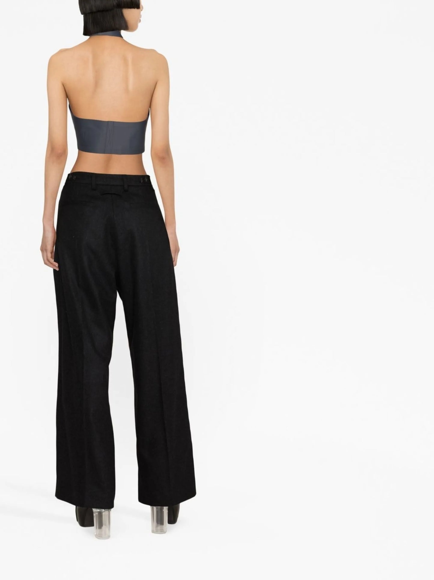 wide-leg tailored trousers